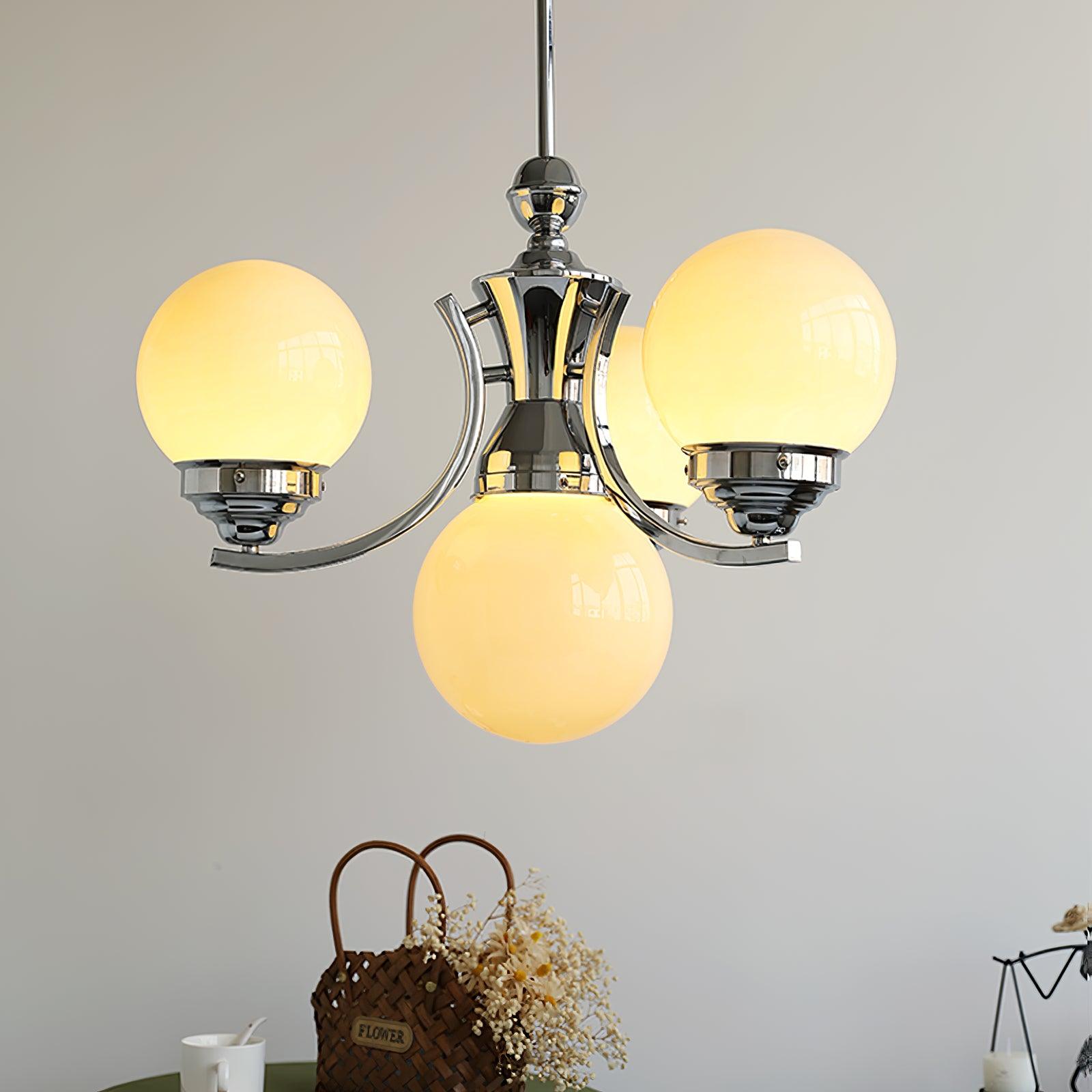 Dusk Chandelier Globe Chrome Modern 5-Light-Neutral Decor