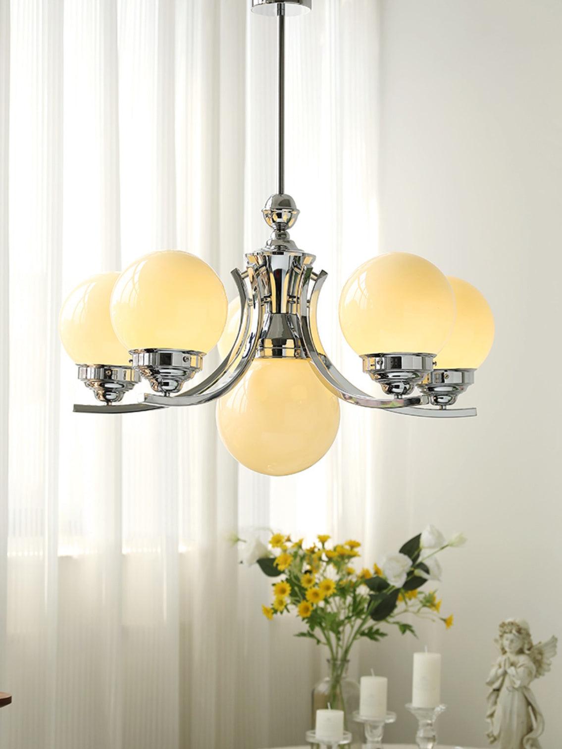 Dusk Chandelier Globe Chrome Modern 5-Light-Neutral Decor
