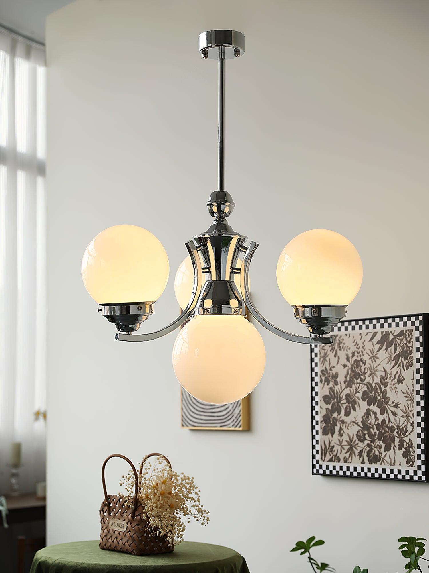 Dusk Chandelier Globe Chrome Modern 5-Light-Neutral Decor