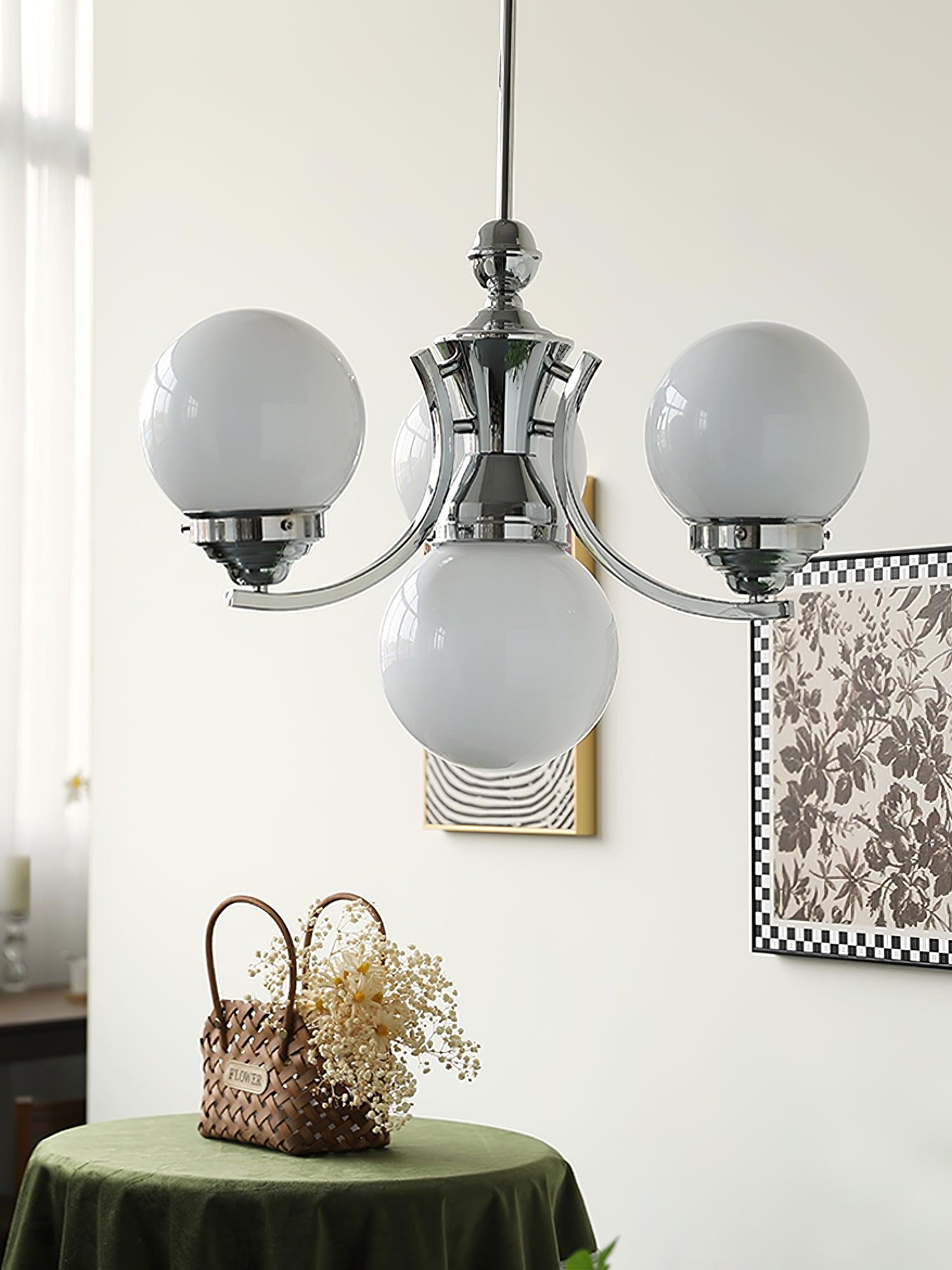 Dusk Chandelier Globe Chrome Modern 5-Light-Neutral Decor