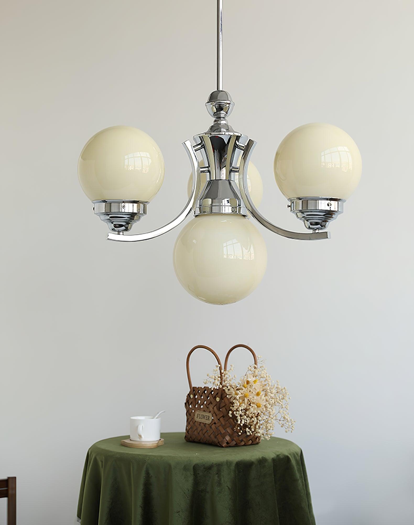 Dusk Chandelier Globe Chrome Modern 5-Light-Neutral Decor