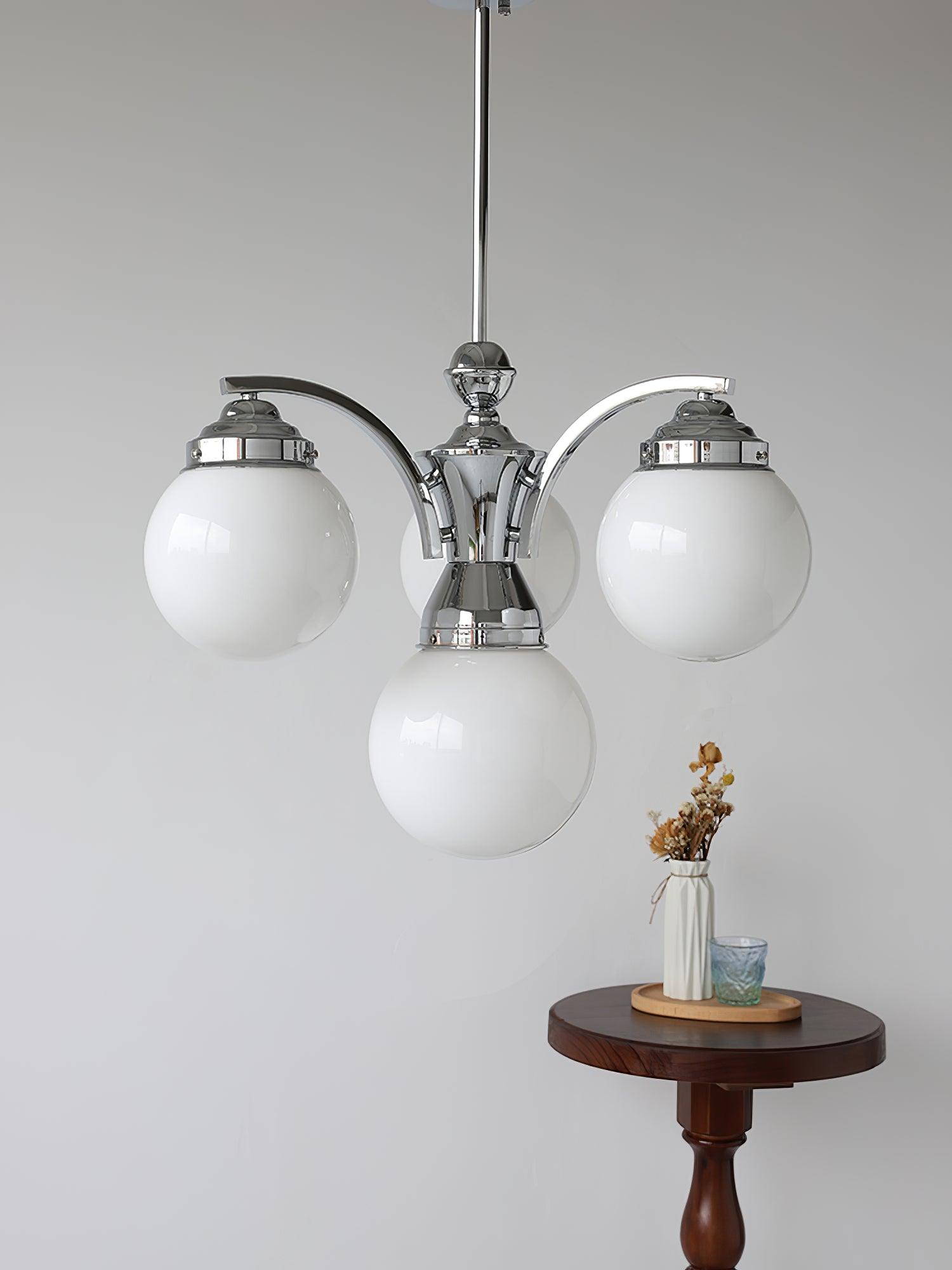 Dusk Chandelier Globe Chrome Modern 5-Light-Neutral Decor