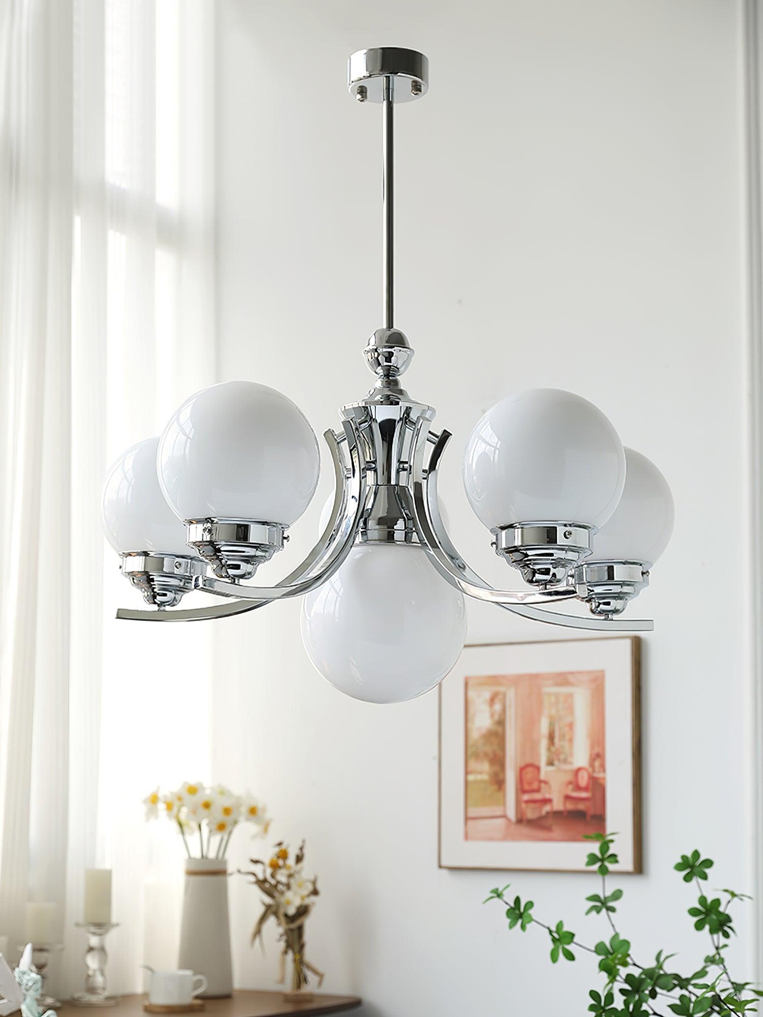 Dusk Chandelier Globe Chrome Modern 5-Light-Neutral Decor
