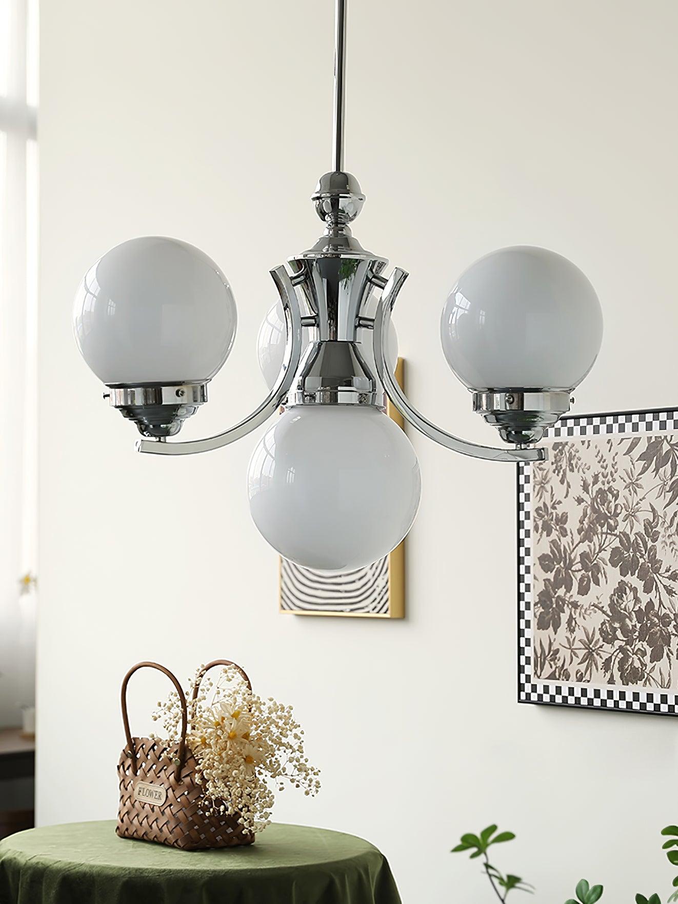Dusk Chandelier Globe Chrome Modern 5-Light-Neutral Decor