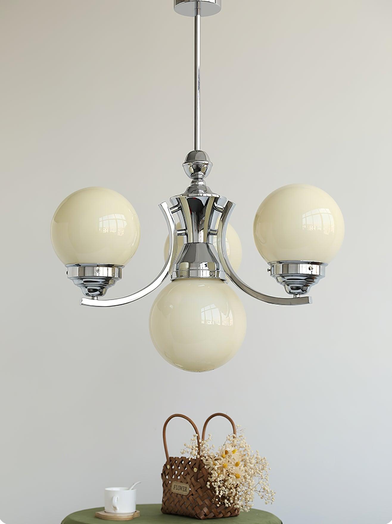 Dusk Chandelier Globe Chrome Modern 5-Light-Neutral Decor