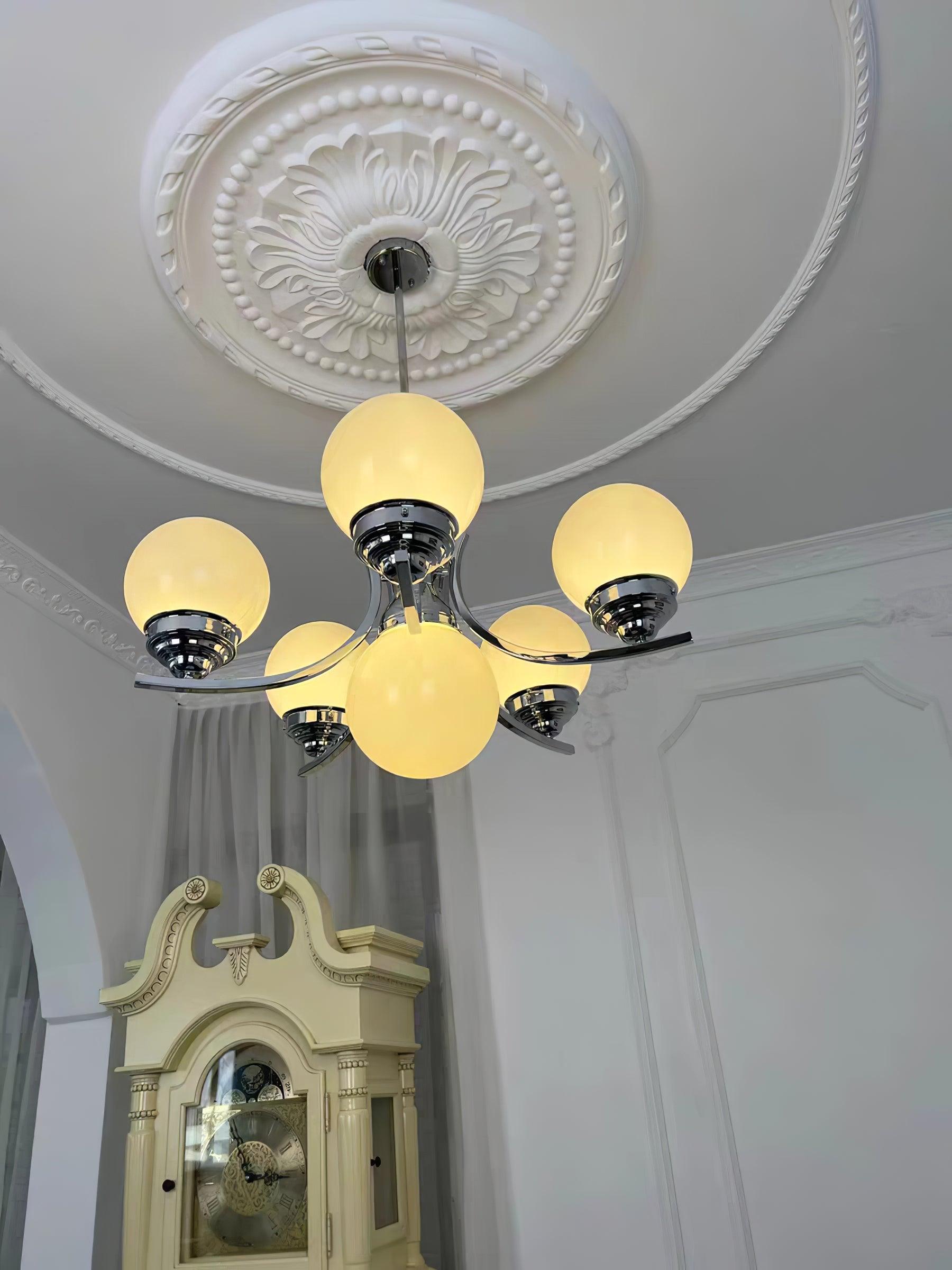 Dusk Chandelier Globe Chrome Modern 5-Light-Neutral Decor