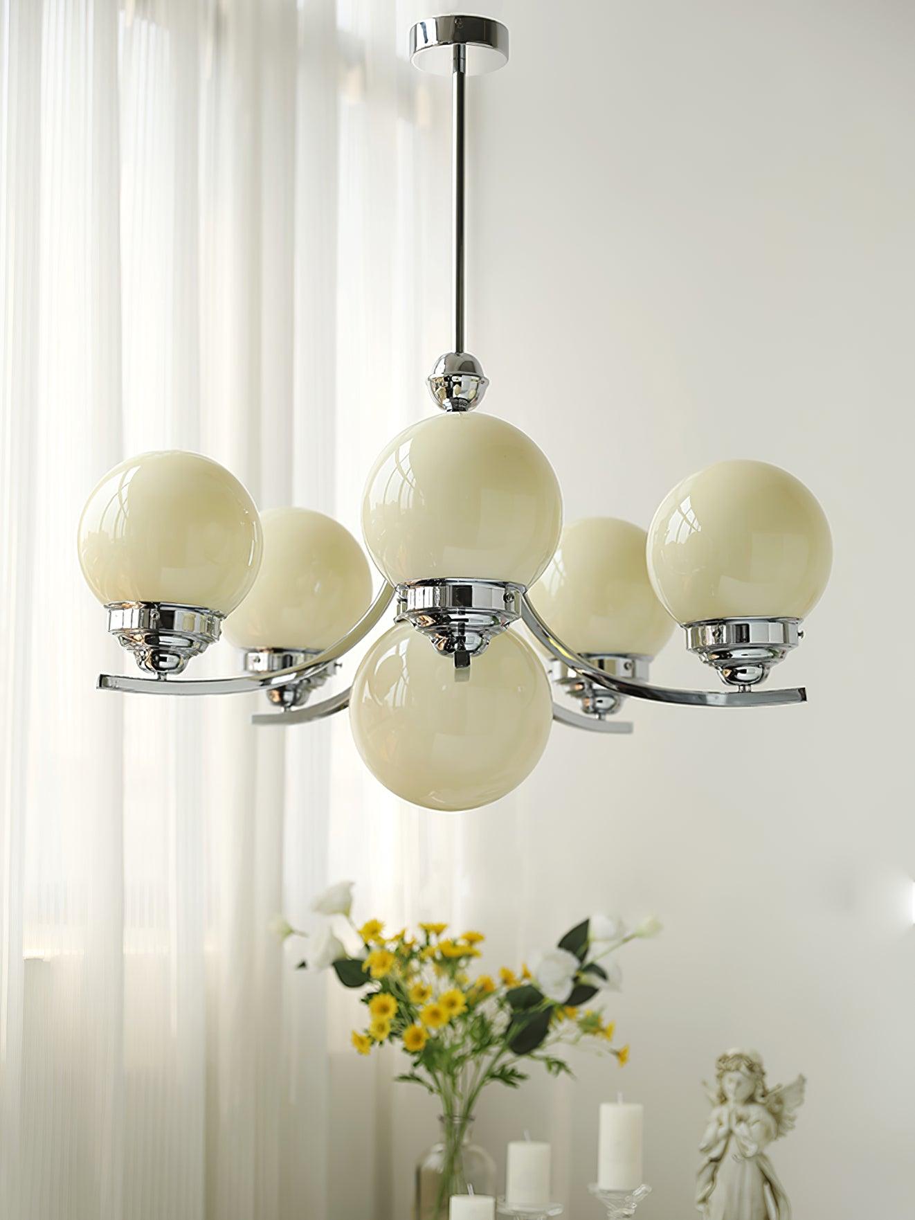 Dusk Chandelier Globe Chrome Modern 5-Light-Neutral Decor