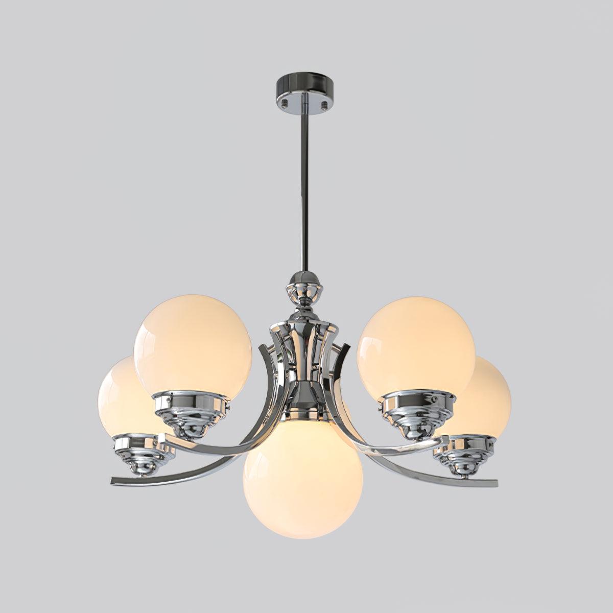 Dusk Chandelier Globe Chrome Modern 5-Light-Neutral Decor