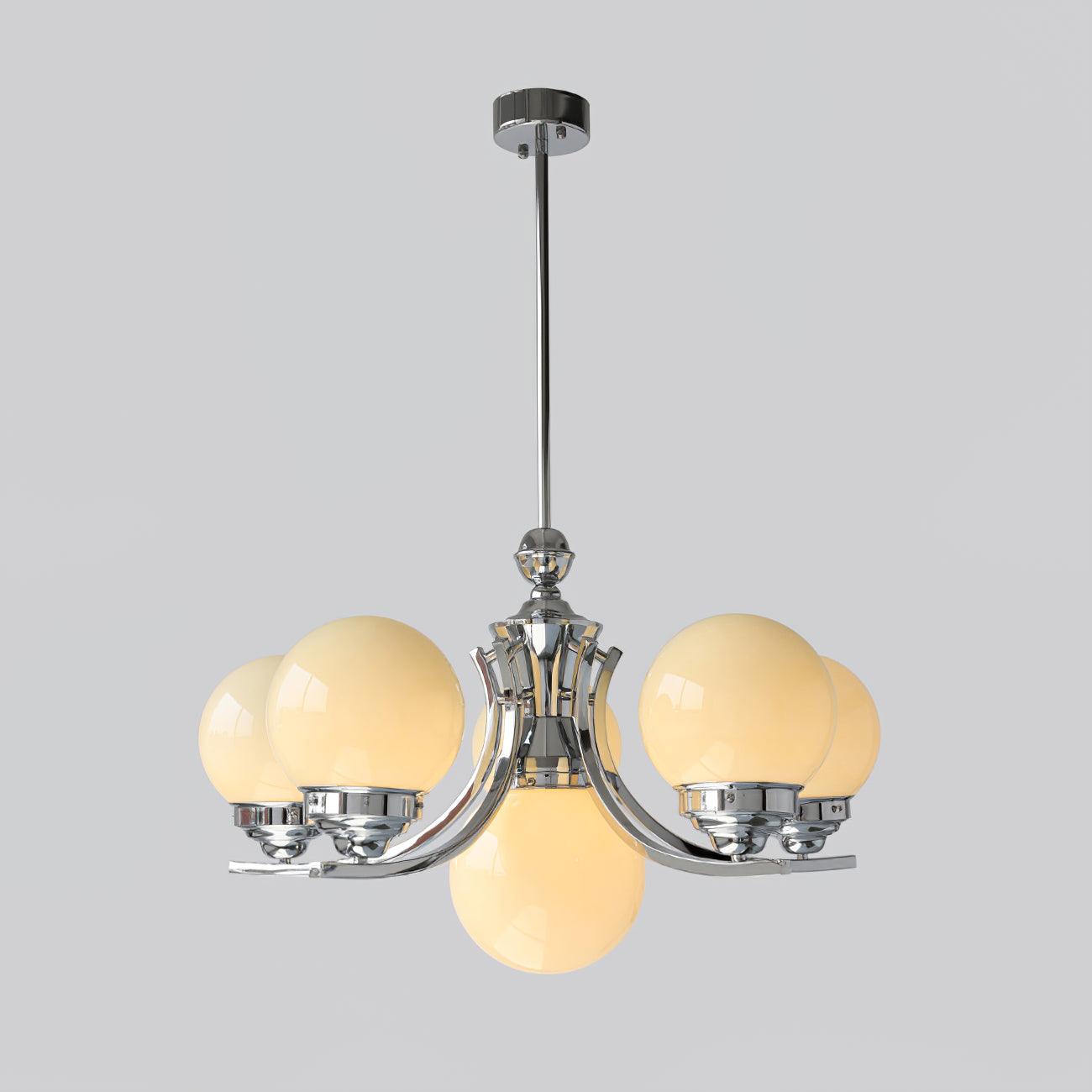 Dusk Chandelier Globe Chrome Modern 5-Light-Neutral Decor