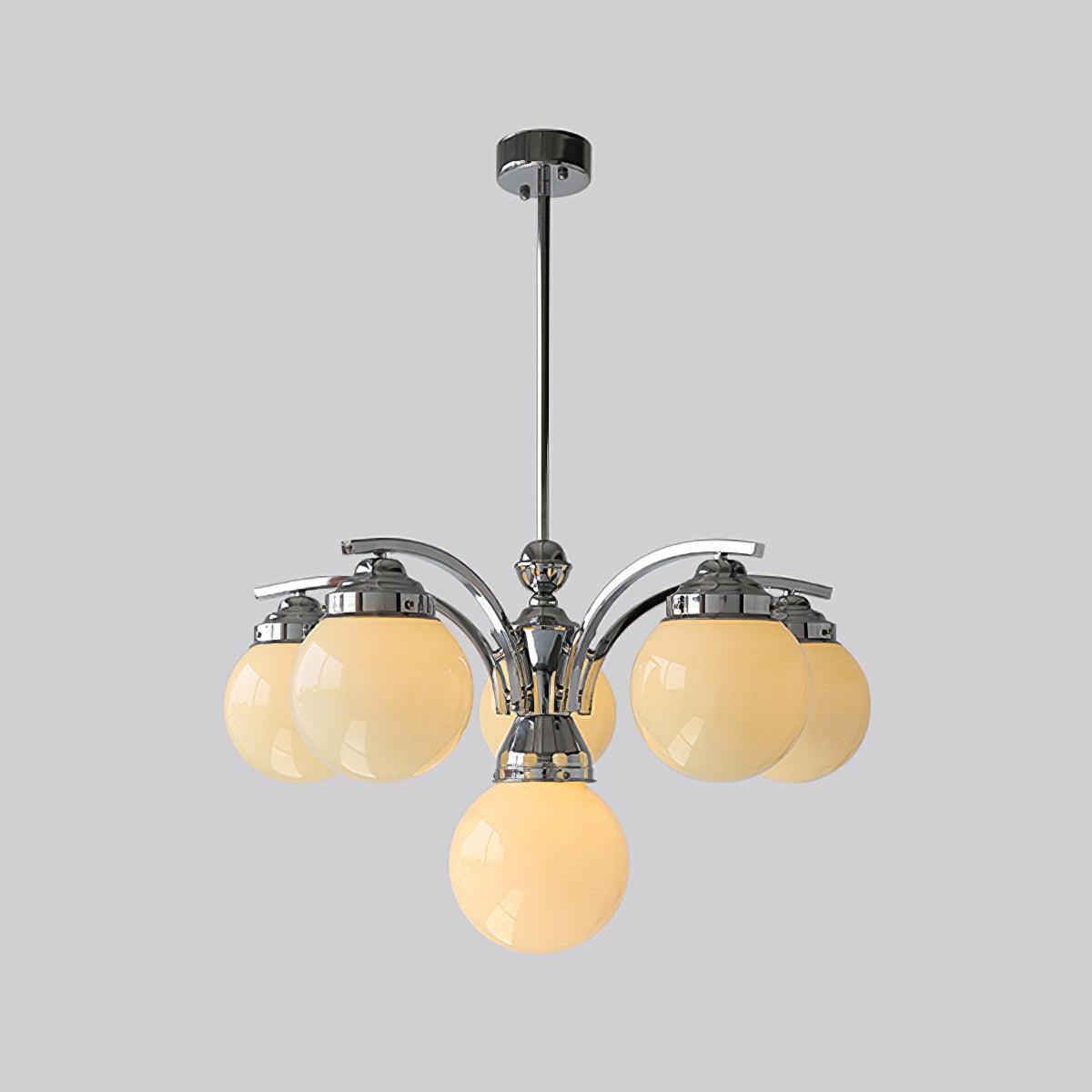 Dusk Chandelier Globe Chrome Modern 5-Light-Neutral Decor
