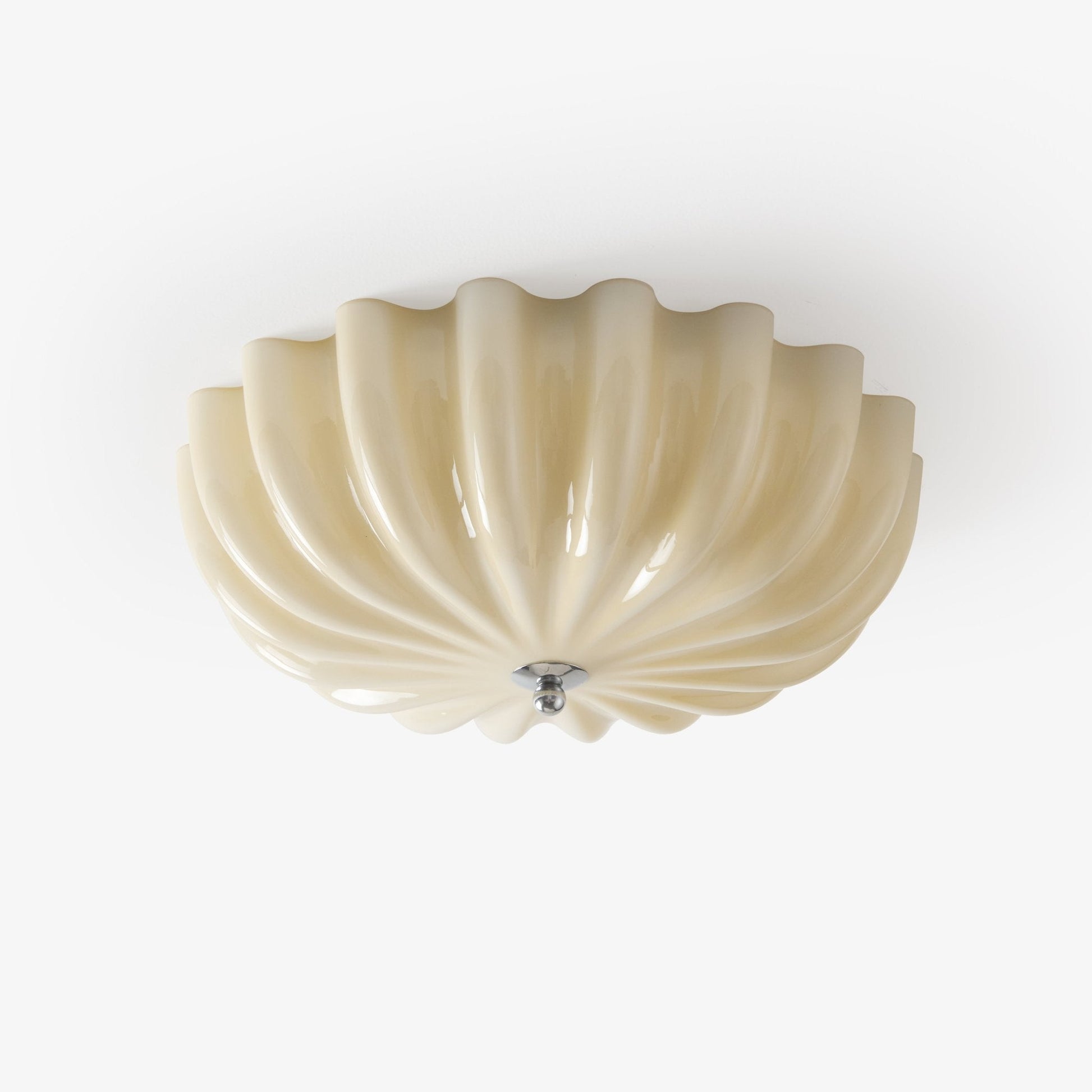 Zerinos Premium Nordic Art Shell Wood Glass Ceiling Light-Neutral Decor