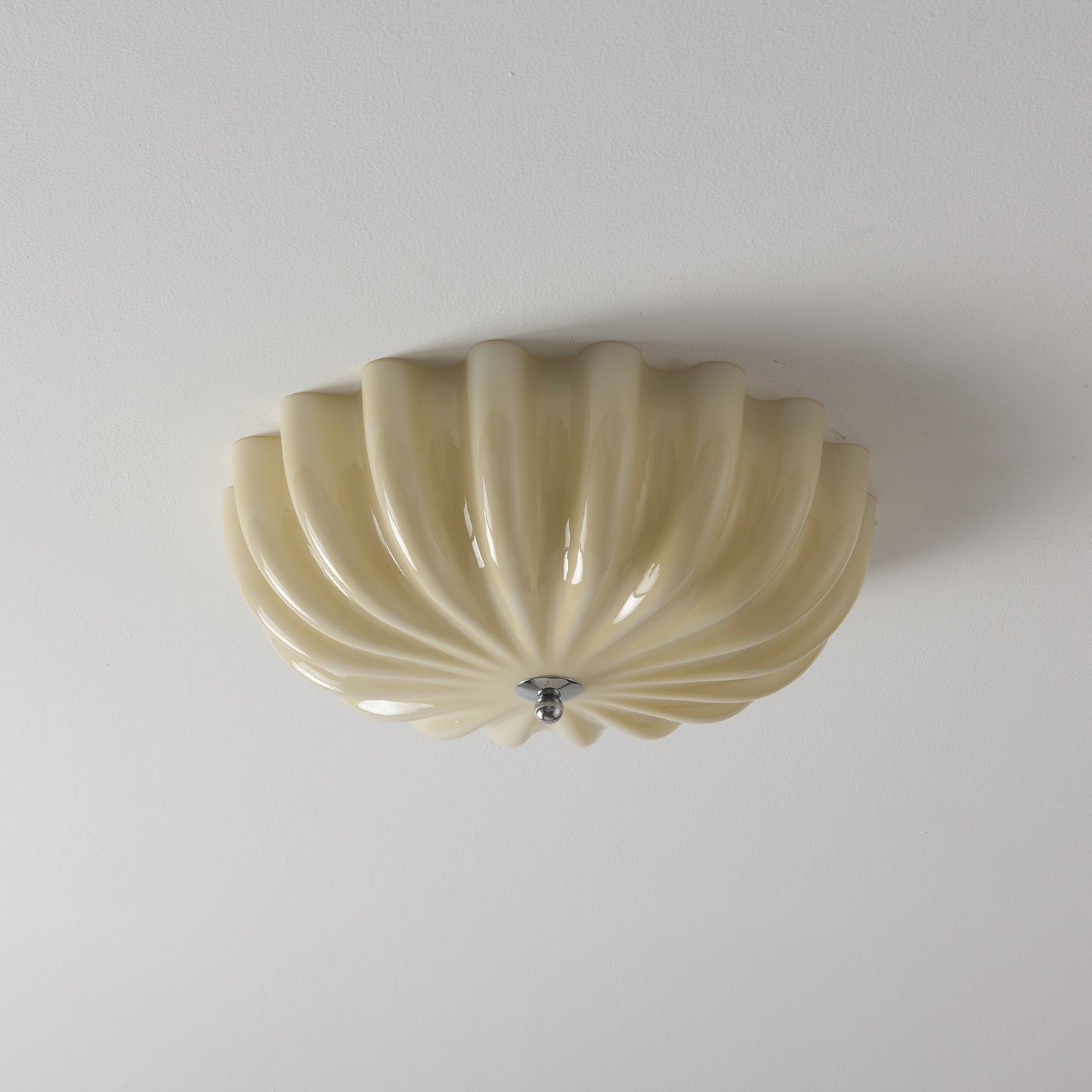 Zerinos Premium Nordic Art Shell Wood Glass Ceiling Light-Neutral Decor