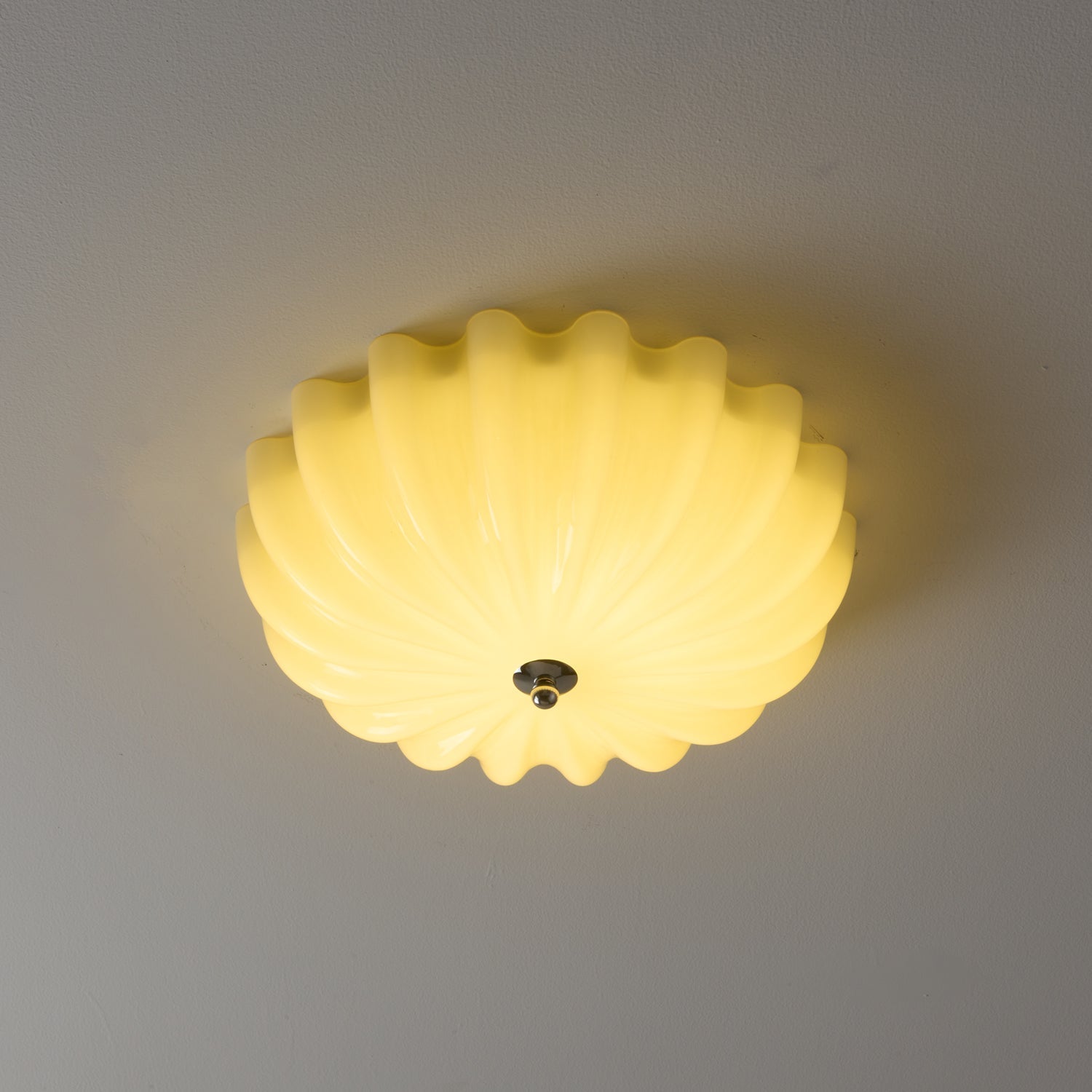 Zerinos Premium Nordic Art Shell Wood Glass Ceiling Light-Neutral Decor