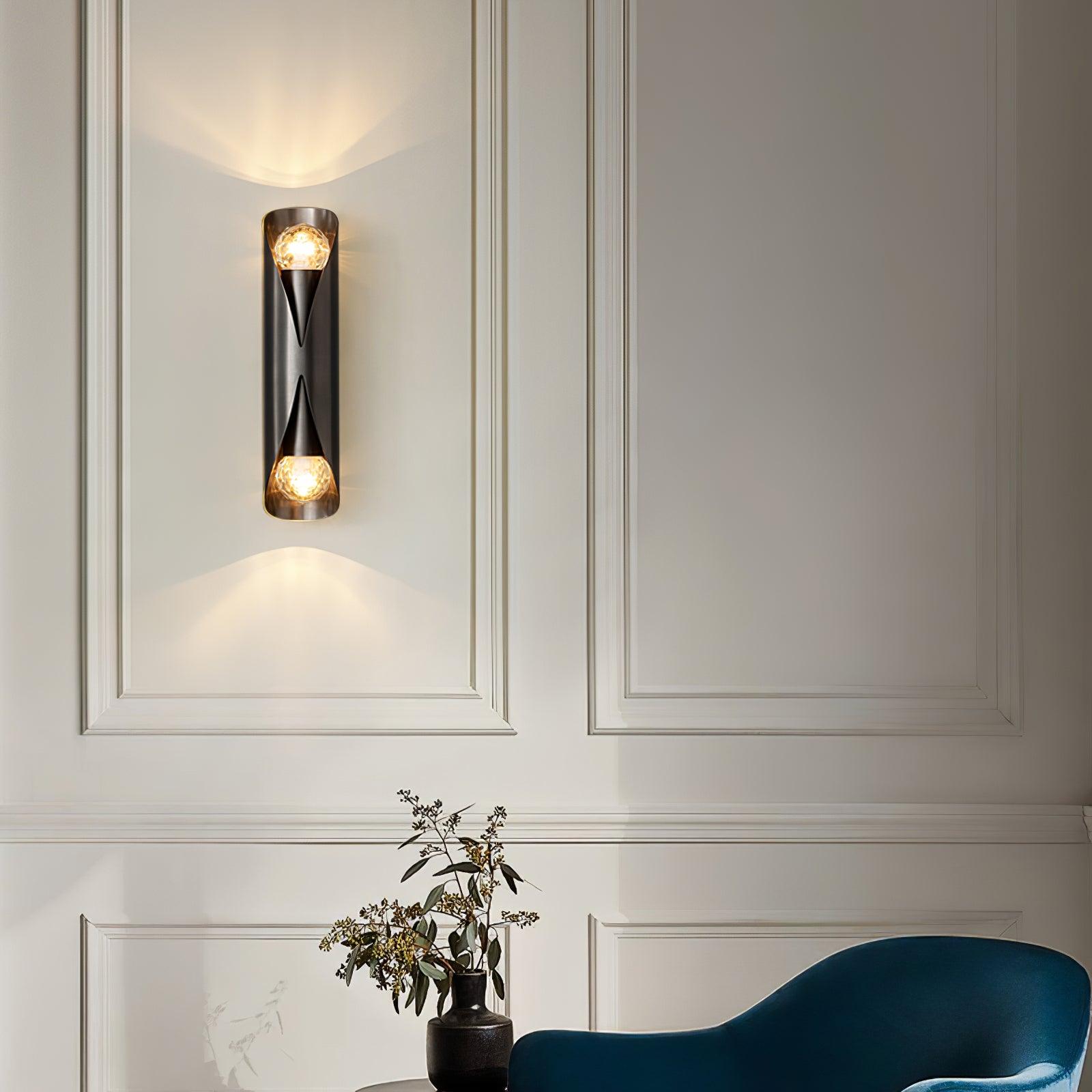Avynila Modern Minimalist Diamonds Brass Wall Lamp-Neutral Decor