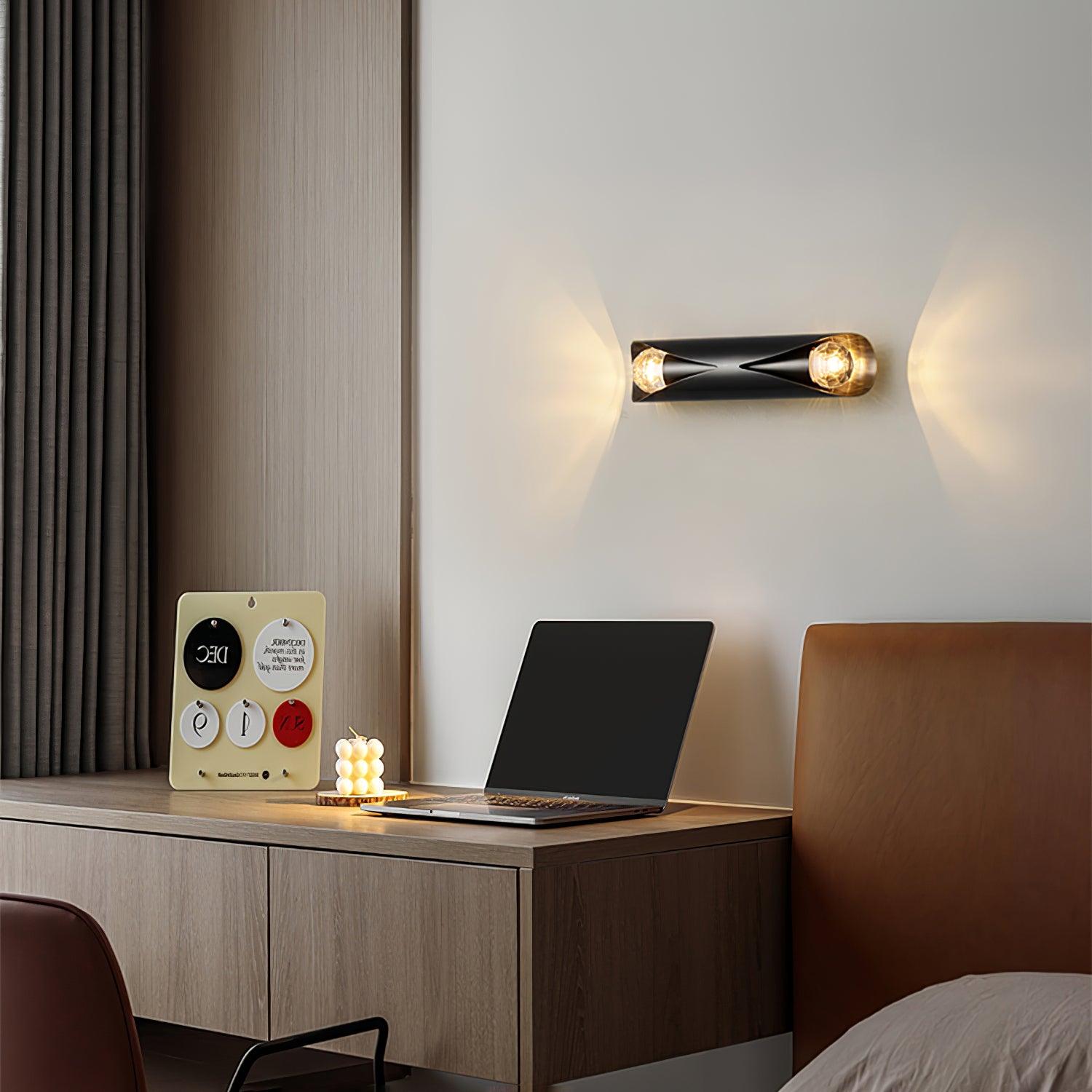 Avynila Modern Minimalist Diamonds Brass Wall Lamp-Neutral Decor
