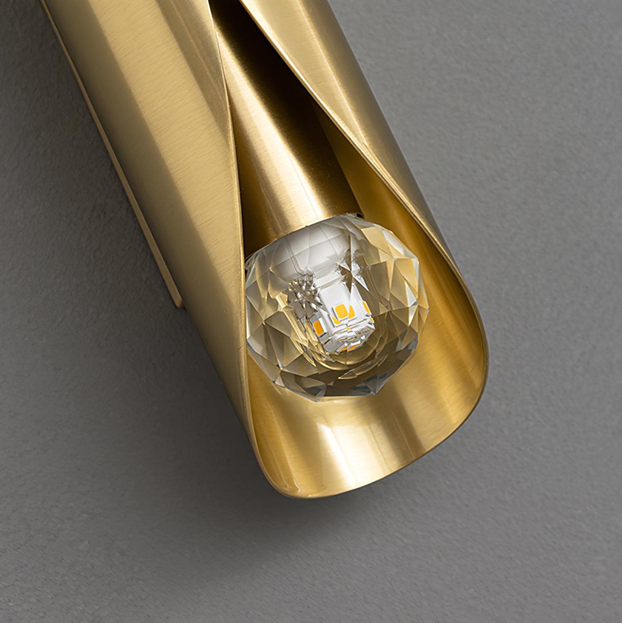 Avynila Modern Minimalist Diamonds Brass Wall Lamp-Neutral Decor