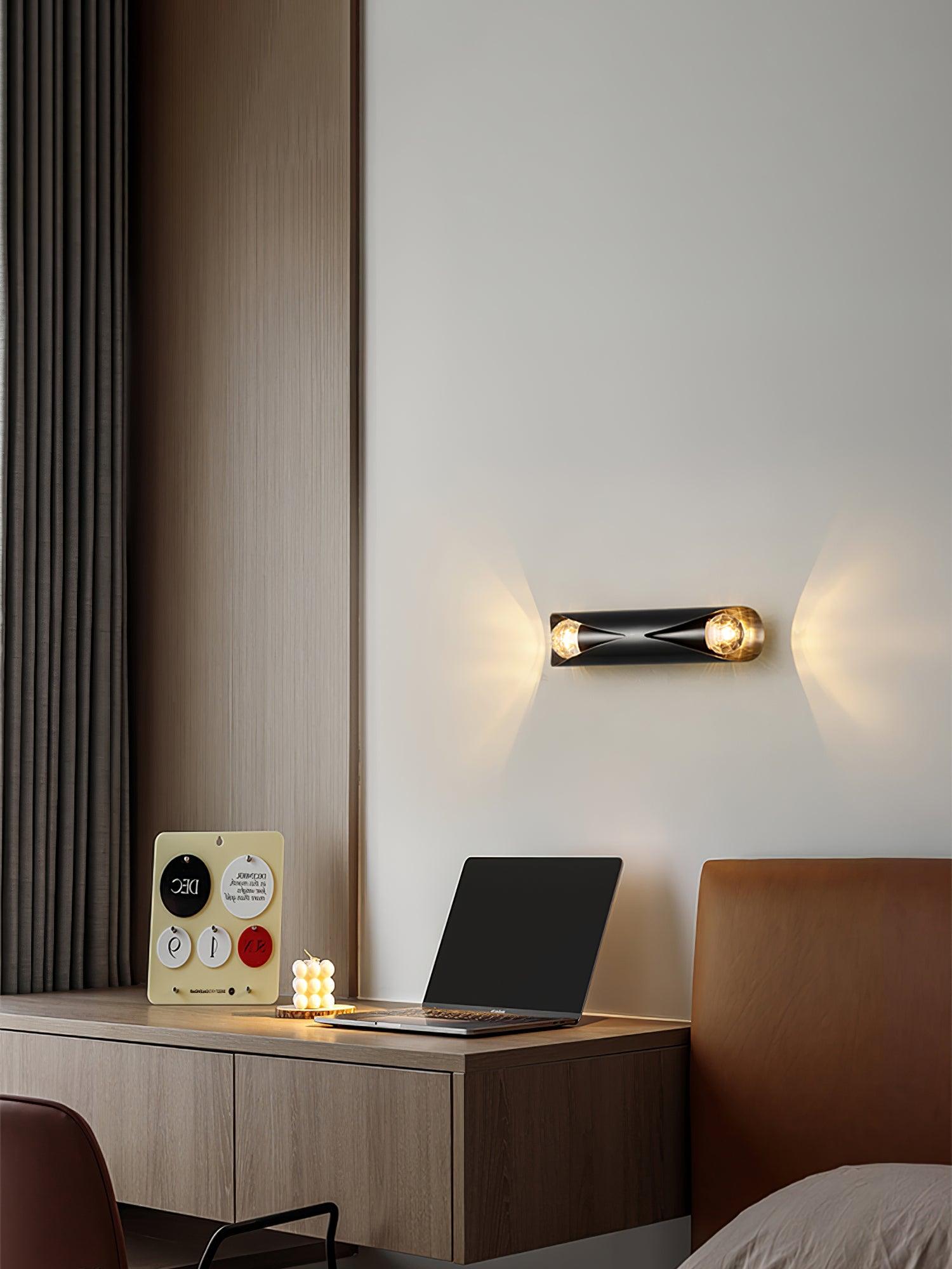 Avynila Modern Minimalist Diamonds Brass Wall Lamp-Neutral Decor