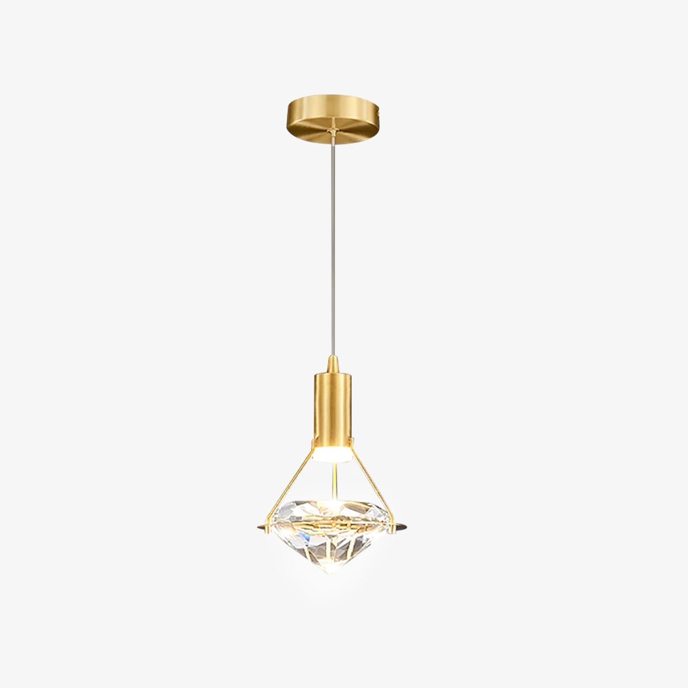 Elysianire Brass & Crystal Elegant Pendant Lamp-Neutral Decor