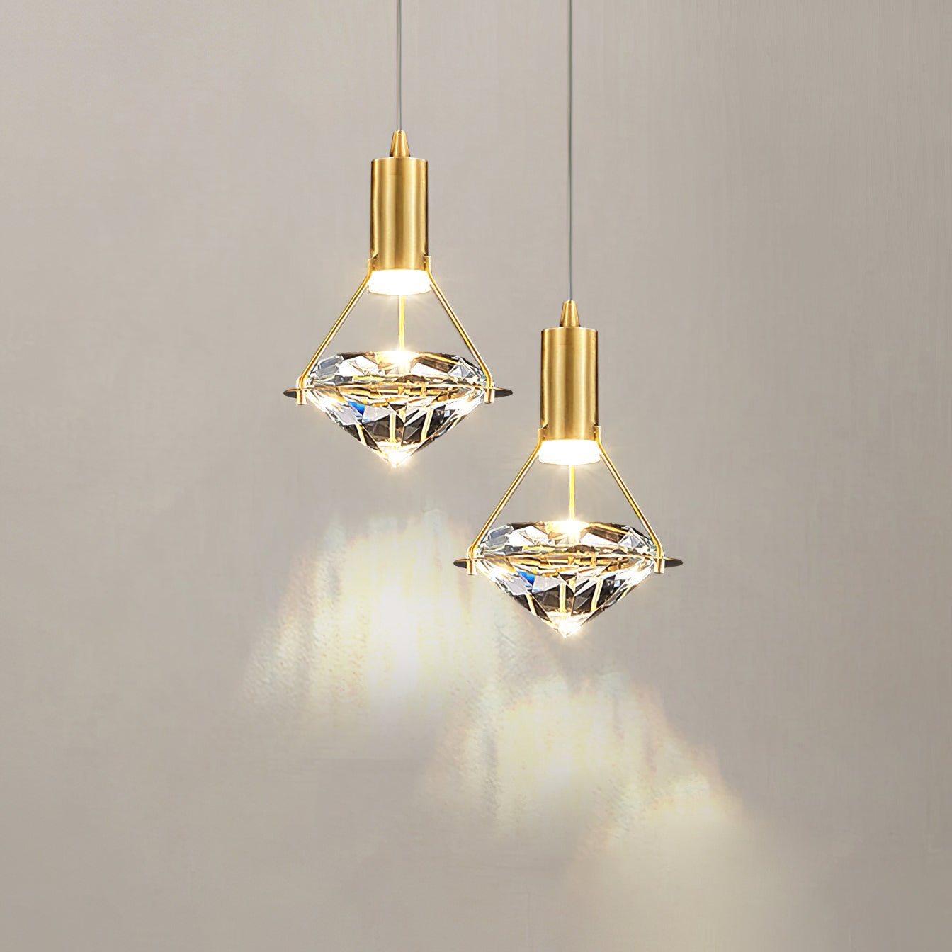 Elysianire Brass & Crystal Elegant Pendant Lamp-Neutral Decor