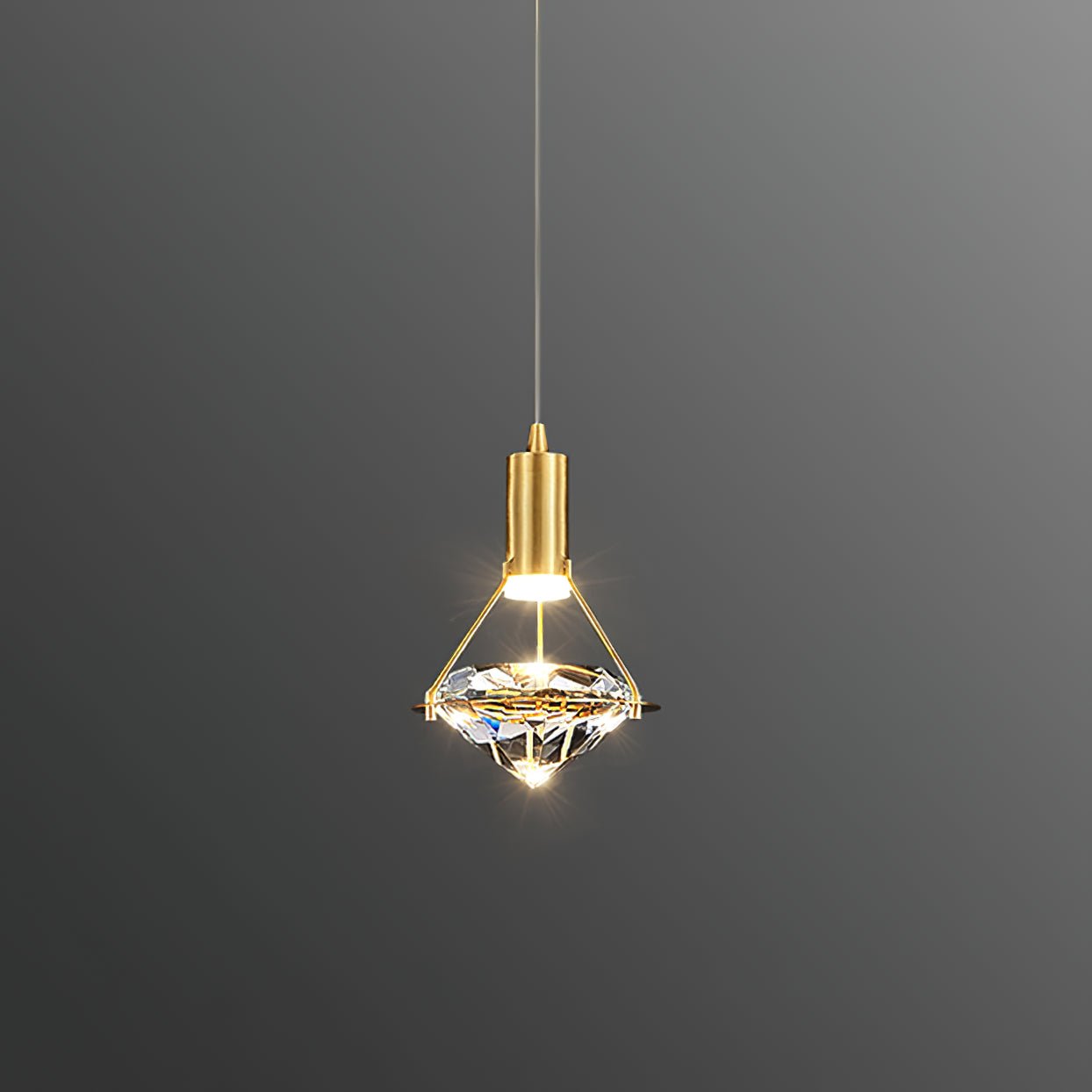 Elysianire Brass & Crystal Elegant Pendant Lamp-Neutral Decor