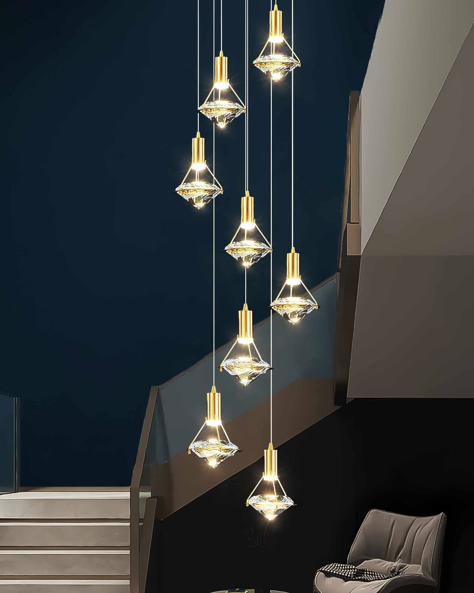 Cira Pendant Lamp Brass Crystal Elegant-Neutral Decor