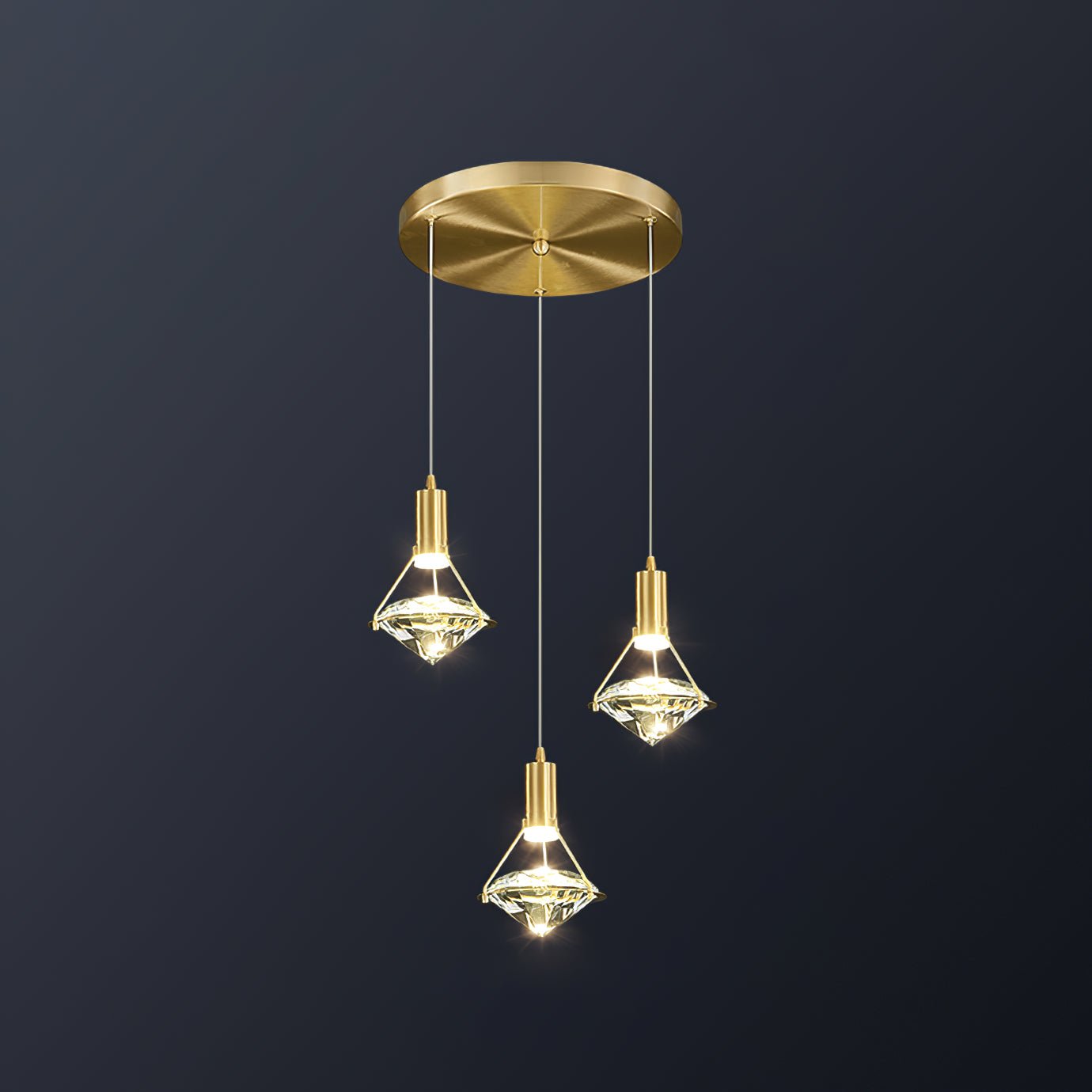 Cira Pendant Lamp Brass Crystal Elegant-Neutral Decor