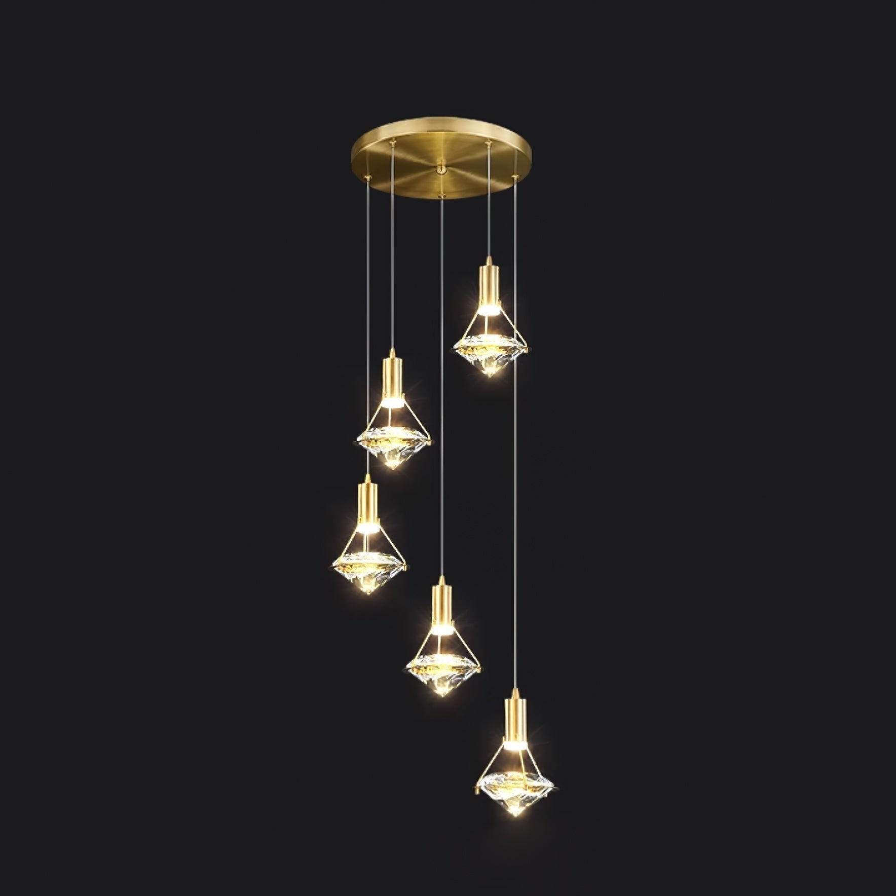 Cira Pendant Lamp Brass Crystal Elegant-Neutral Decor