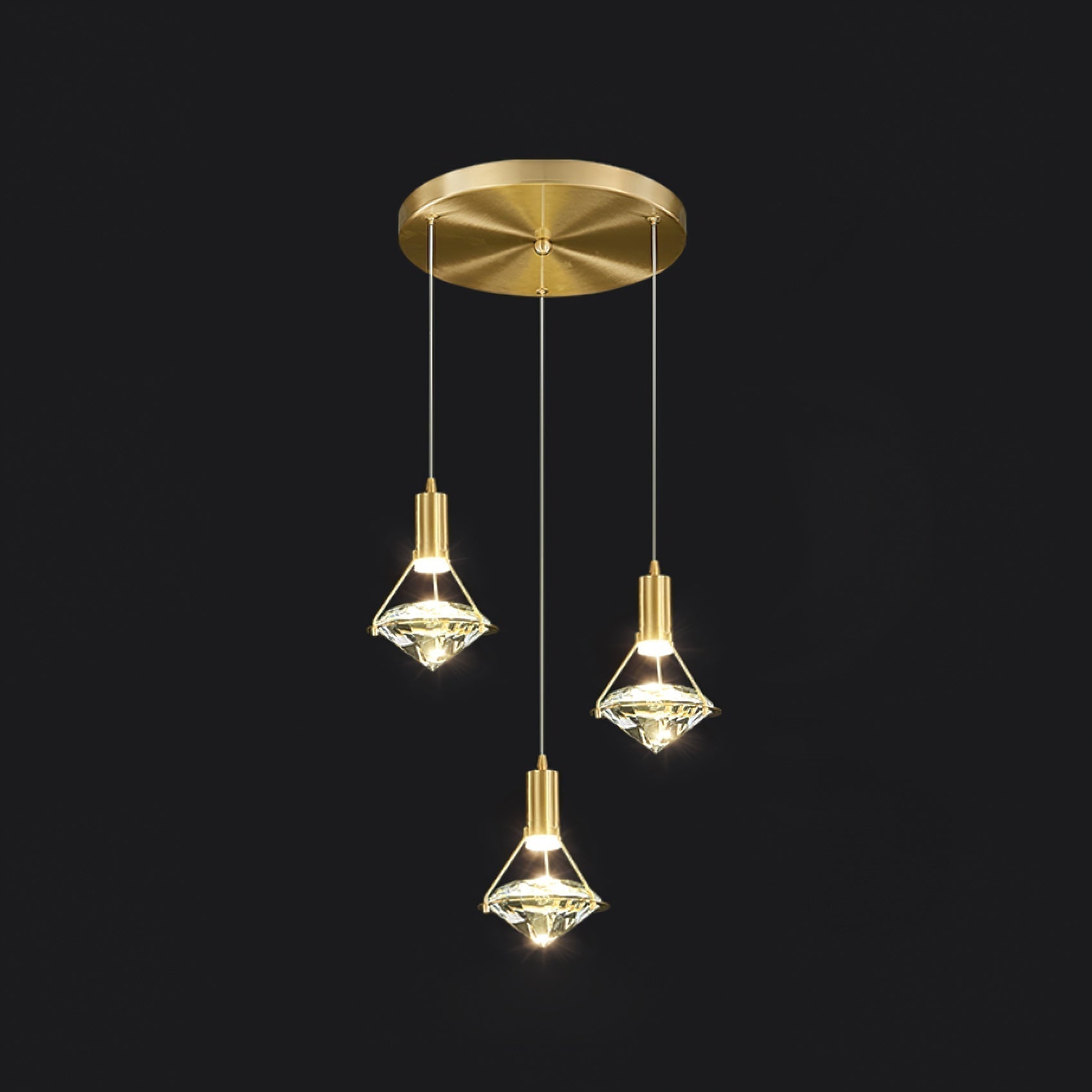Cira Pendant Lamp Brass Crystal Elegant-Neutral Decor