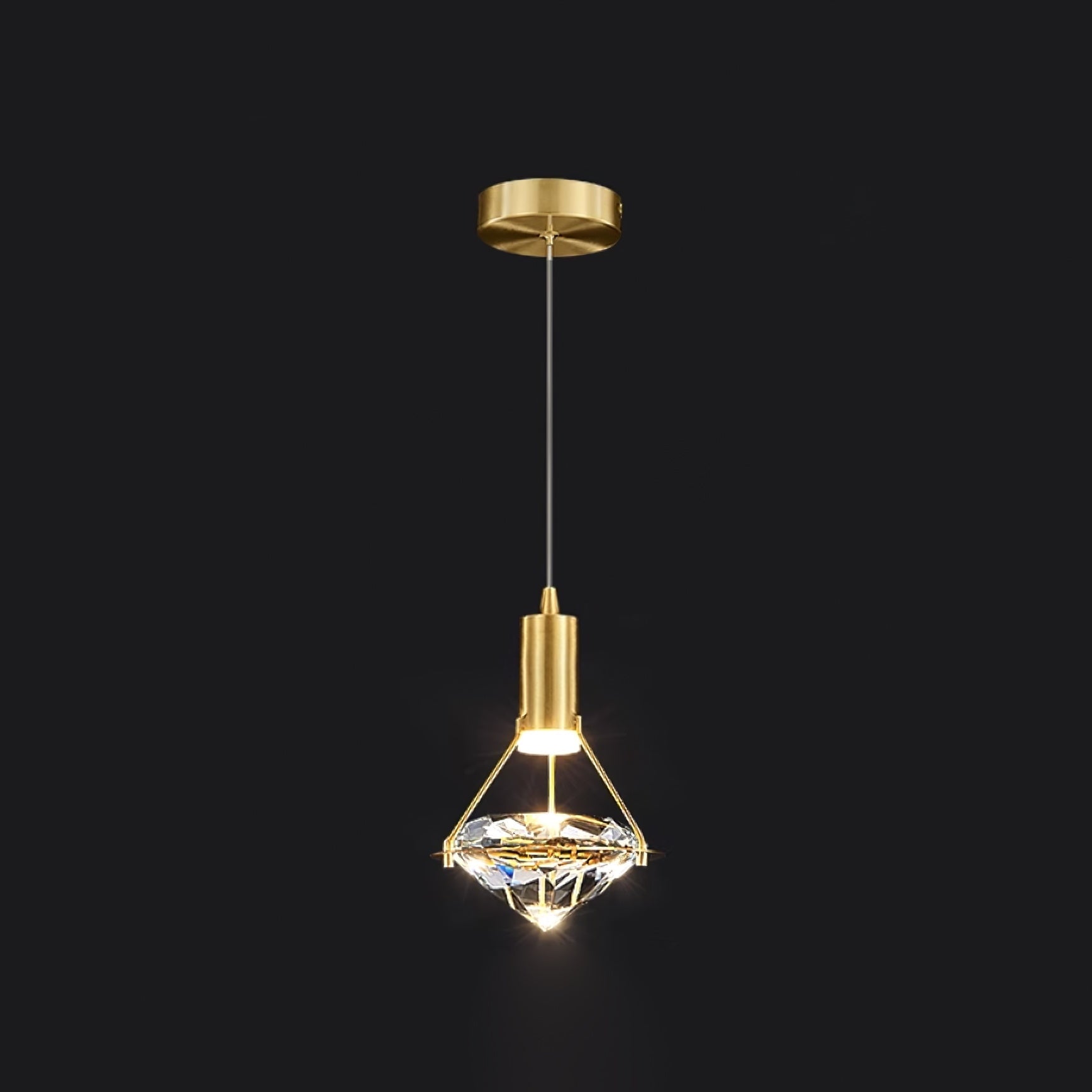 Cira Pendant Lamp Brass Crystal Elegant-Neutral Decor