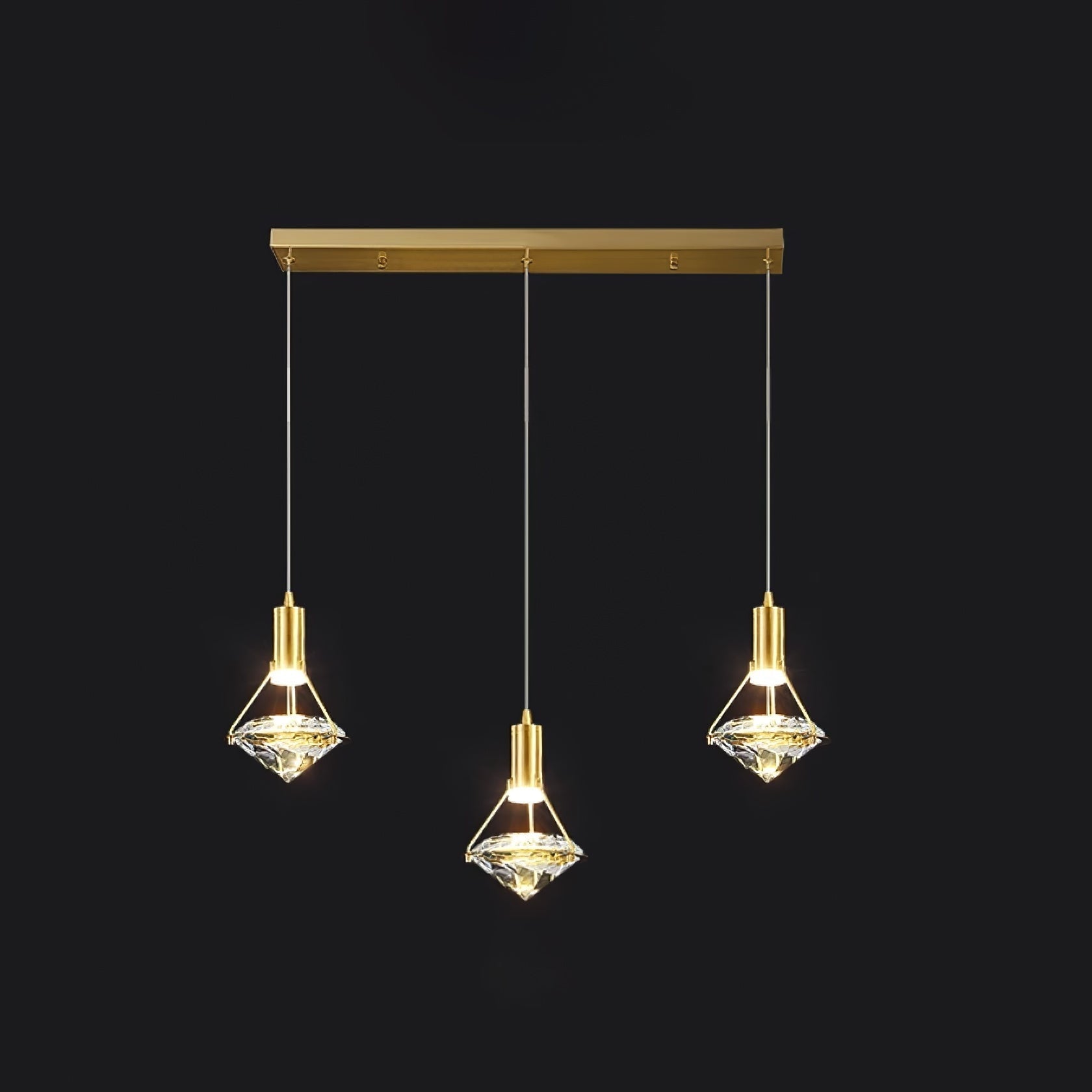 Cira Pendant Lamp Brass Crystal Elegant-Neutral Decor