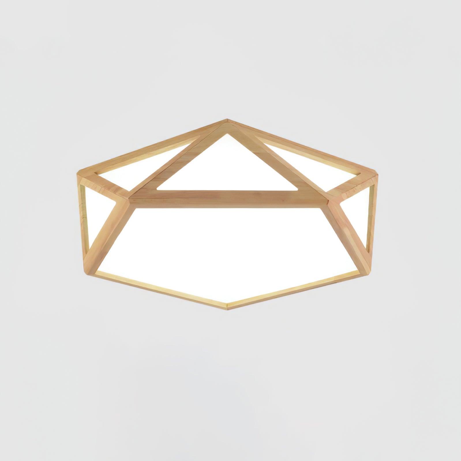 Aminex Ceiling Lamp Wooden Diamond Geometric Modern-Neutral Decor