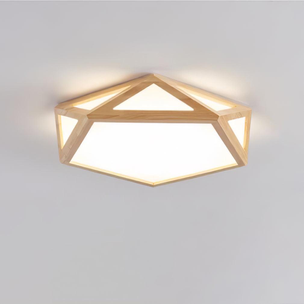 Aminex Ceiling Lamp Wooden Diamond Geometric Modern-Neutral Decor