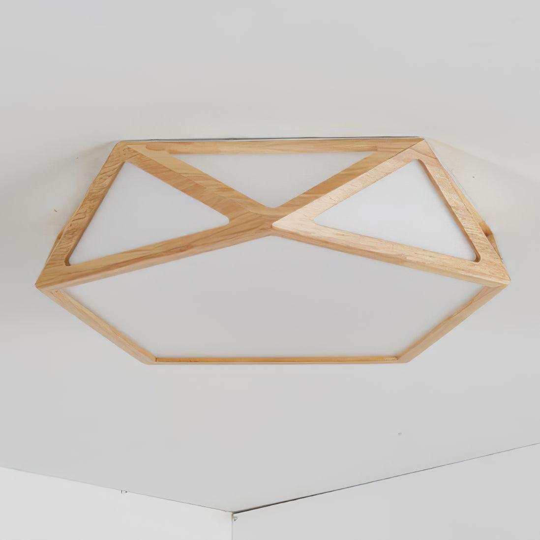 Aminex Ceiling Lamp Wooden Diamond Geometric Modern-Neutral Decor