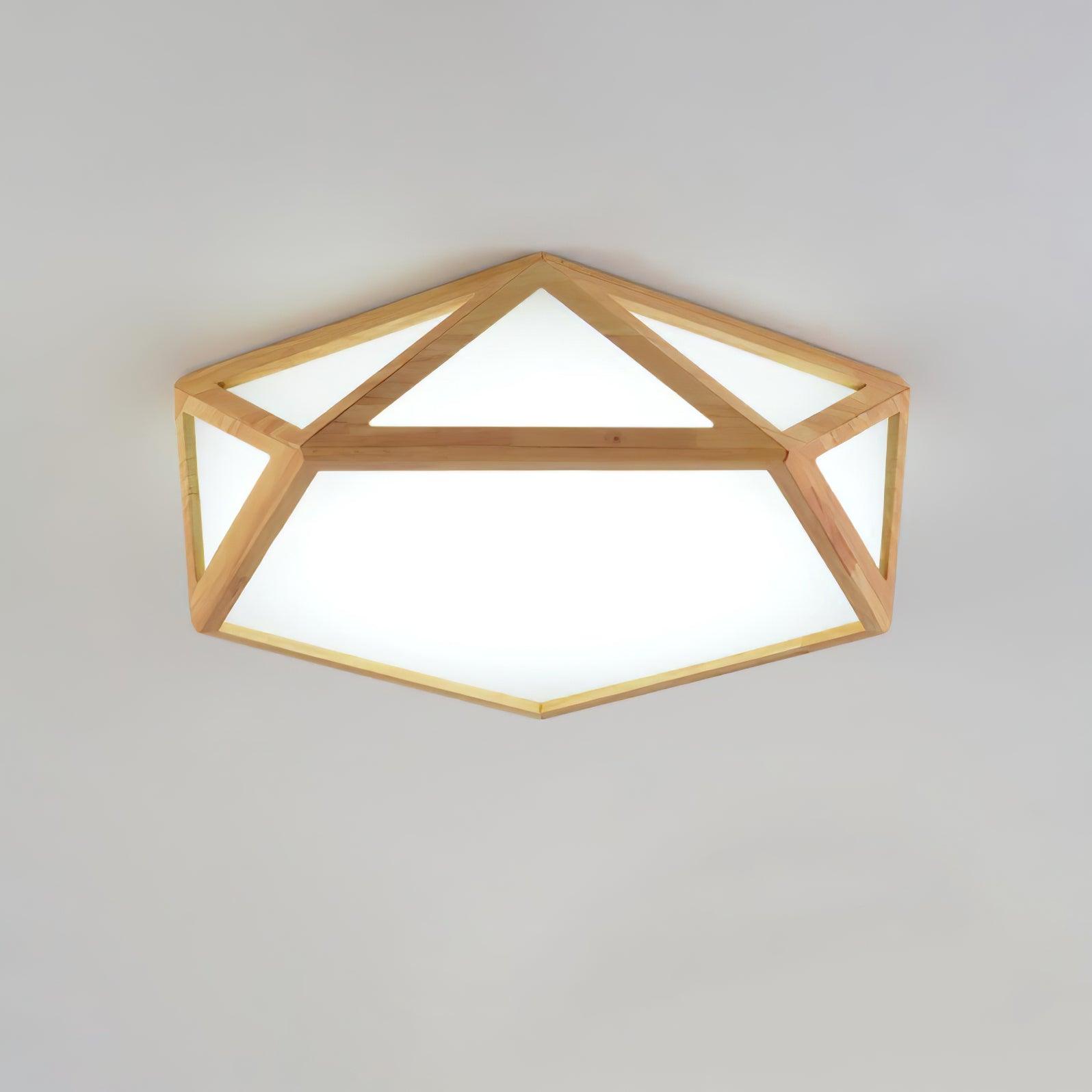 Aminex Ceiling Lamp Wooden Diamond Geometric Modern-Neutral Decor