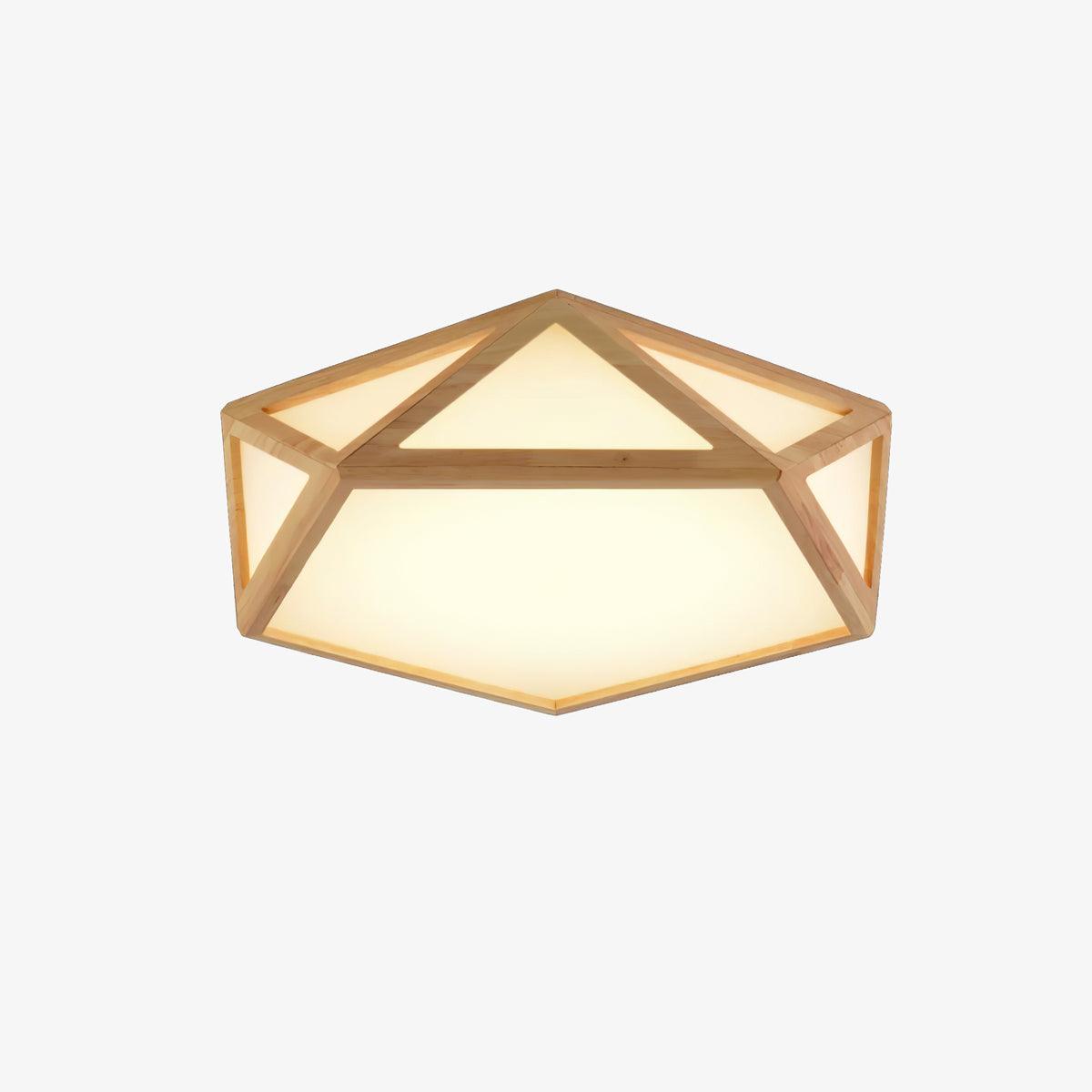 Aminex Ceiling Lamp Wooden Diamond Geometric Modern-Neutral Decor