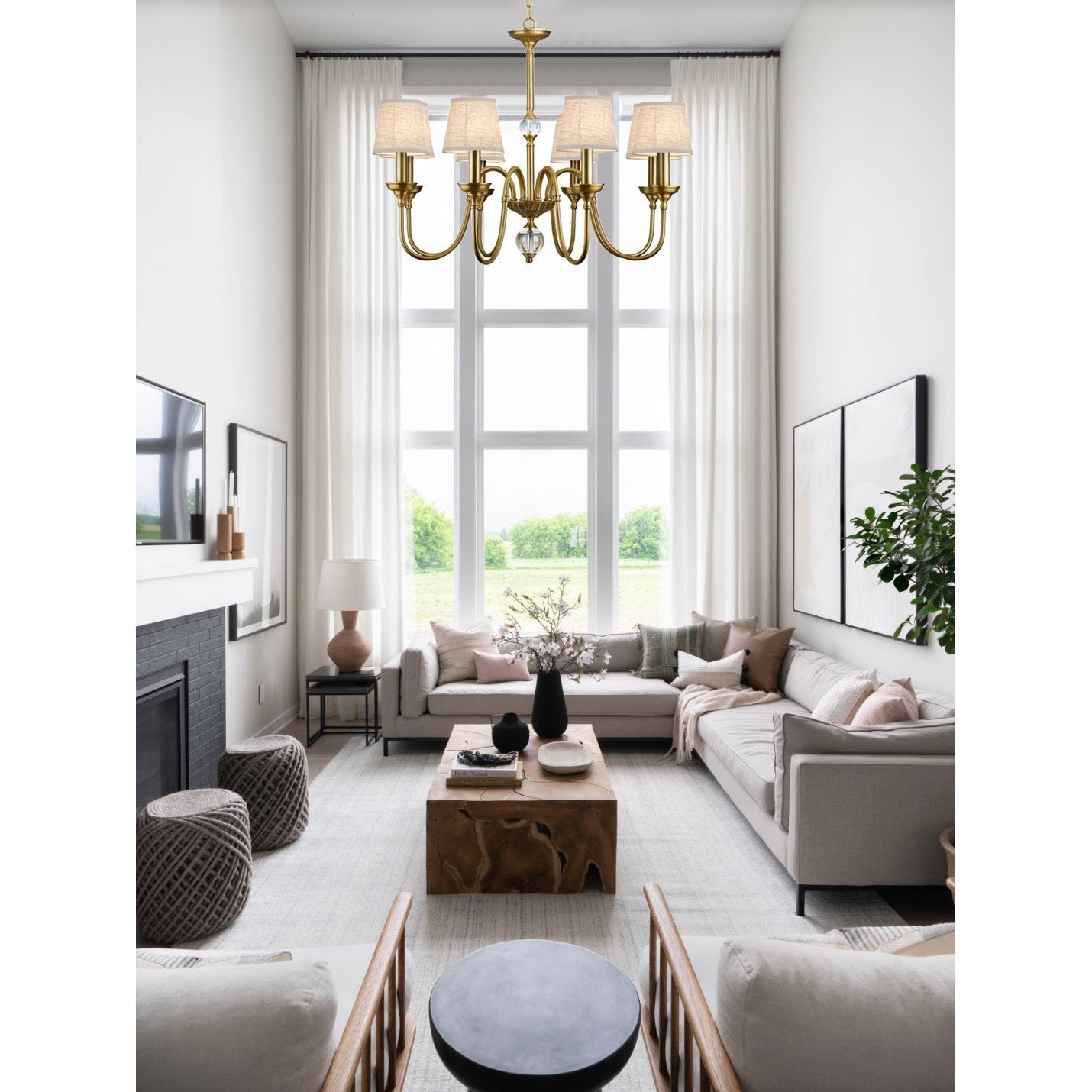 Blur Fabric Chandelier