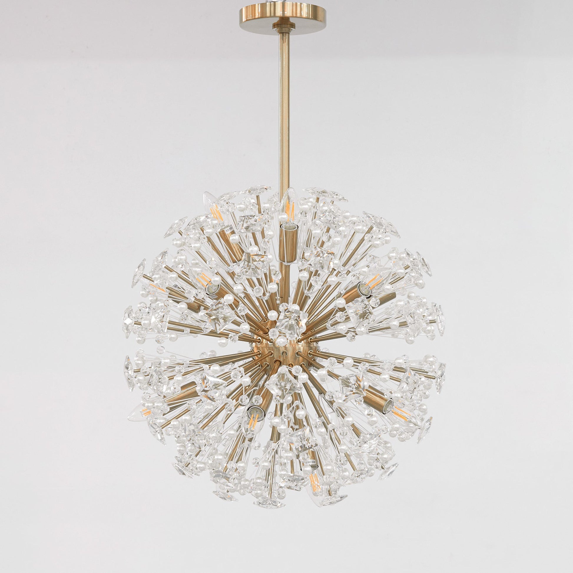 Zene Chandelier Dickinson Gold Crystal Starburst-Neutral Decor