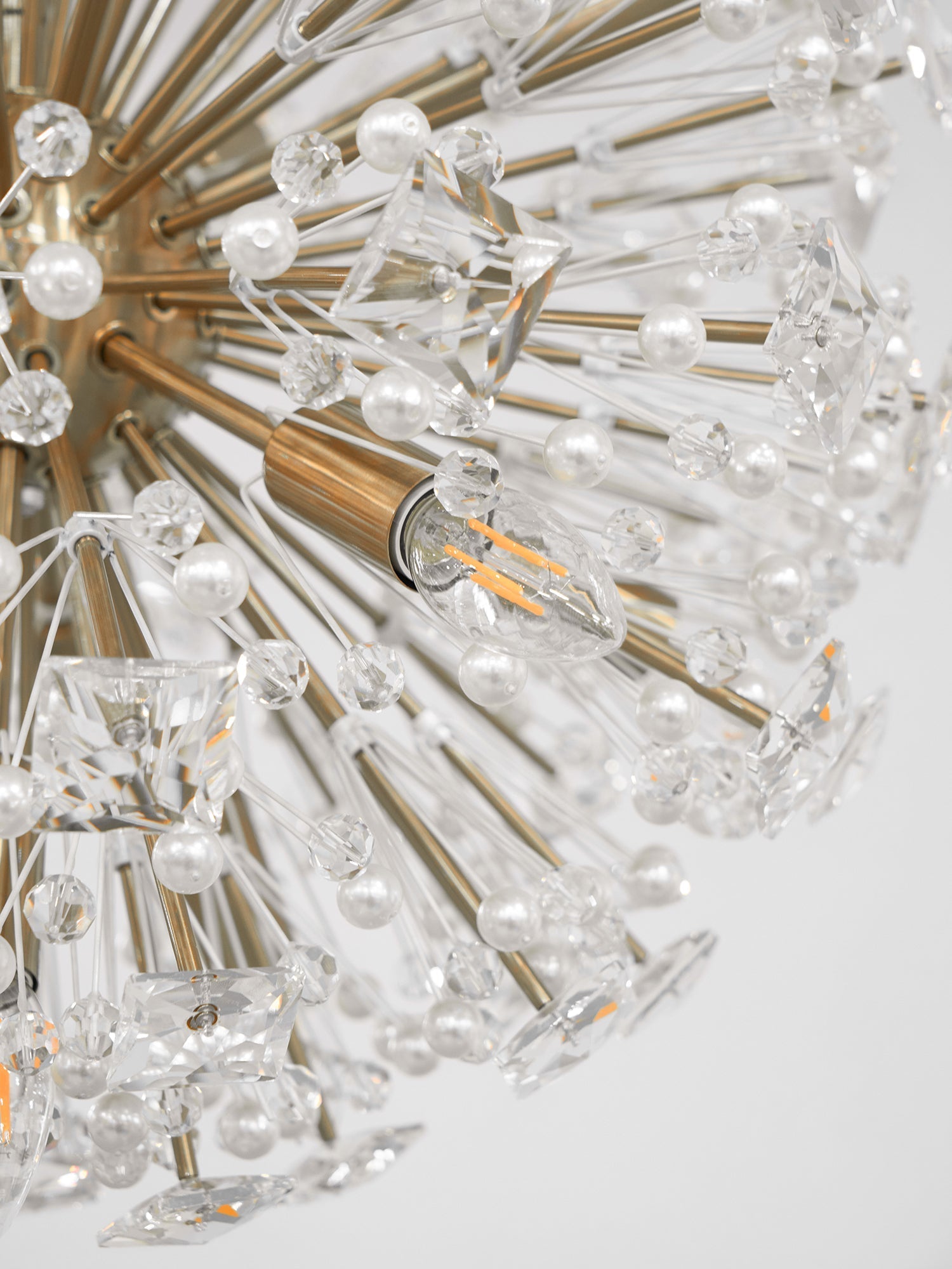 Zene Chandelier Dickinson Gold Crystal Starburst-Neutral Decor