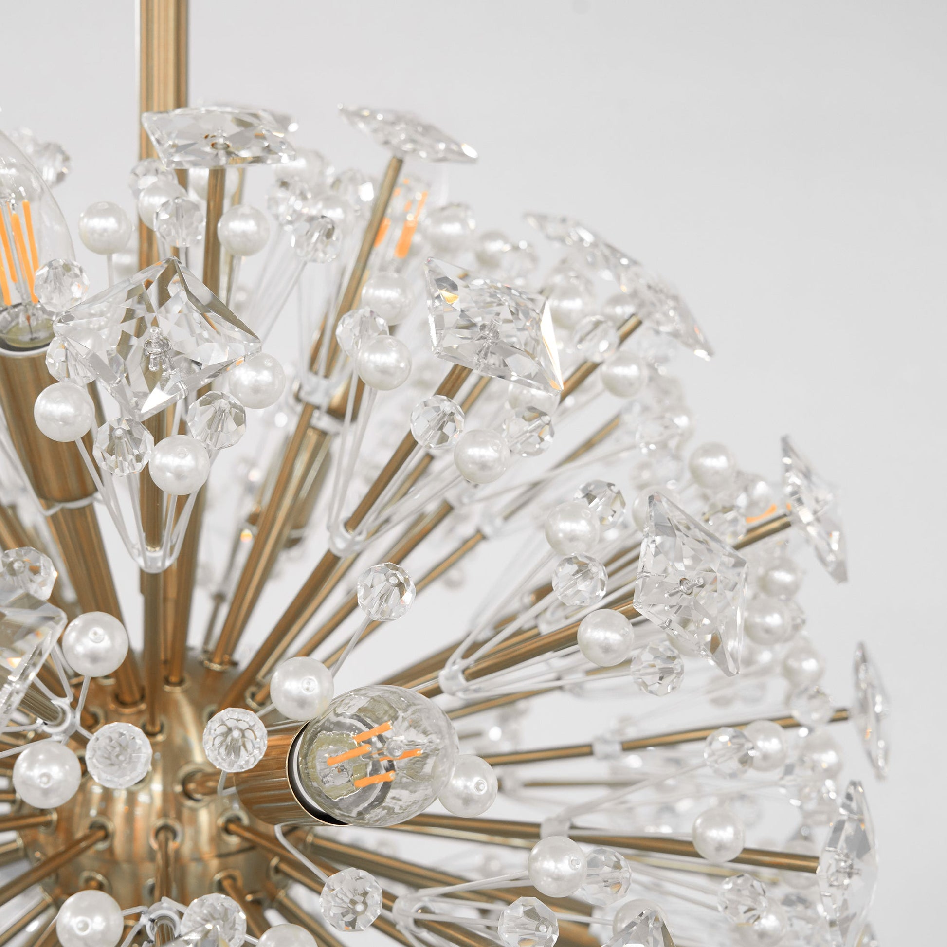 Zene Chandelier Dickinson Gold Crystal Starburst-Neutral Decor