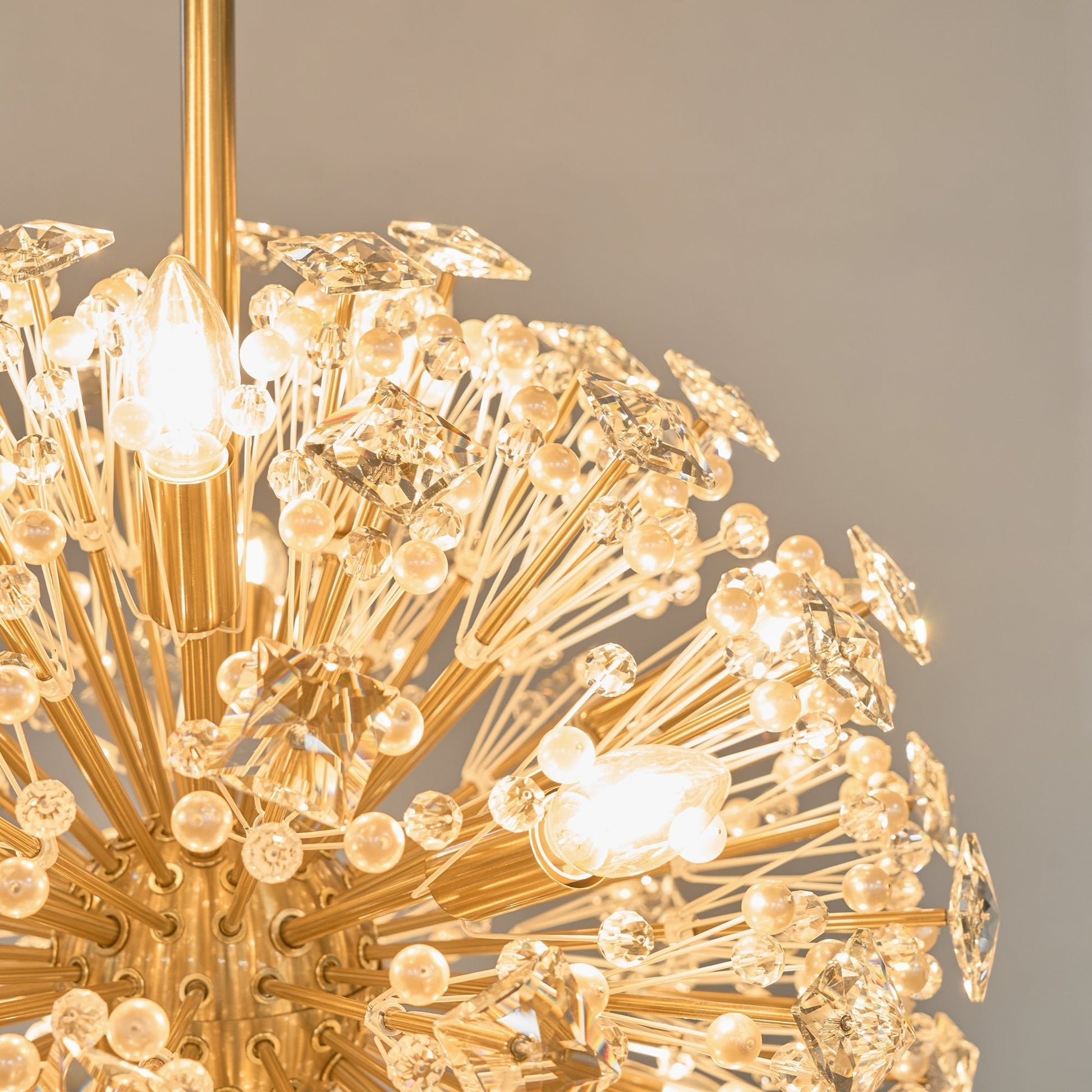Zene Chandelier Dickinson Gold Crystal Starburst-Neutral Decor