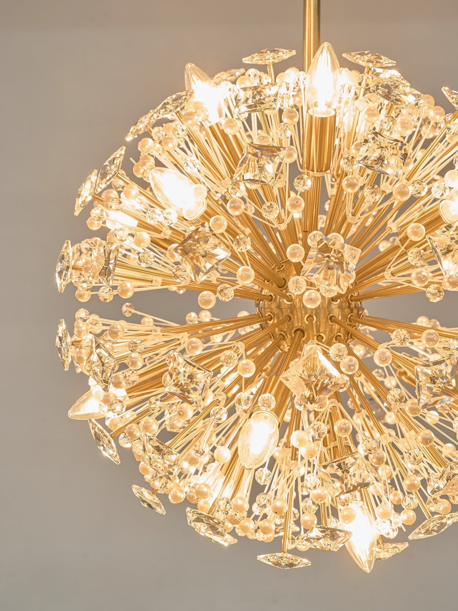 Zene Chandelier Dickinson Gold Crystal Starburst-Neutral Decor