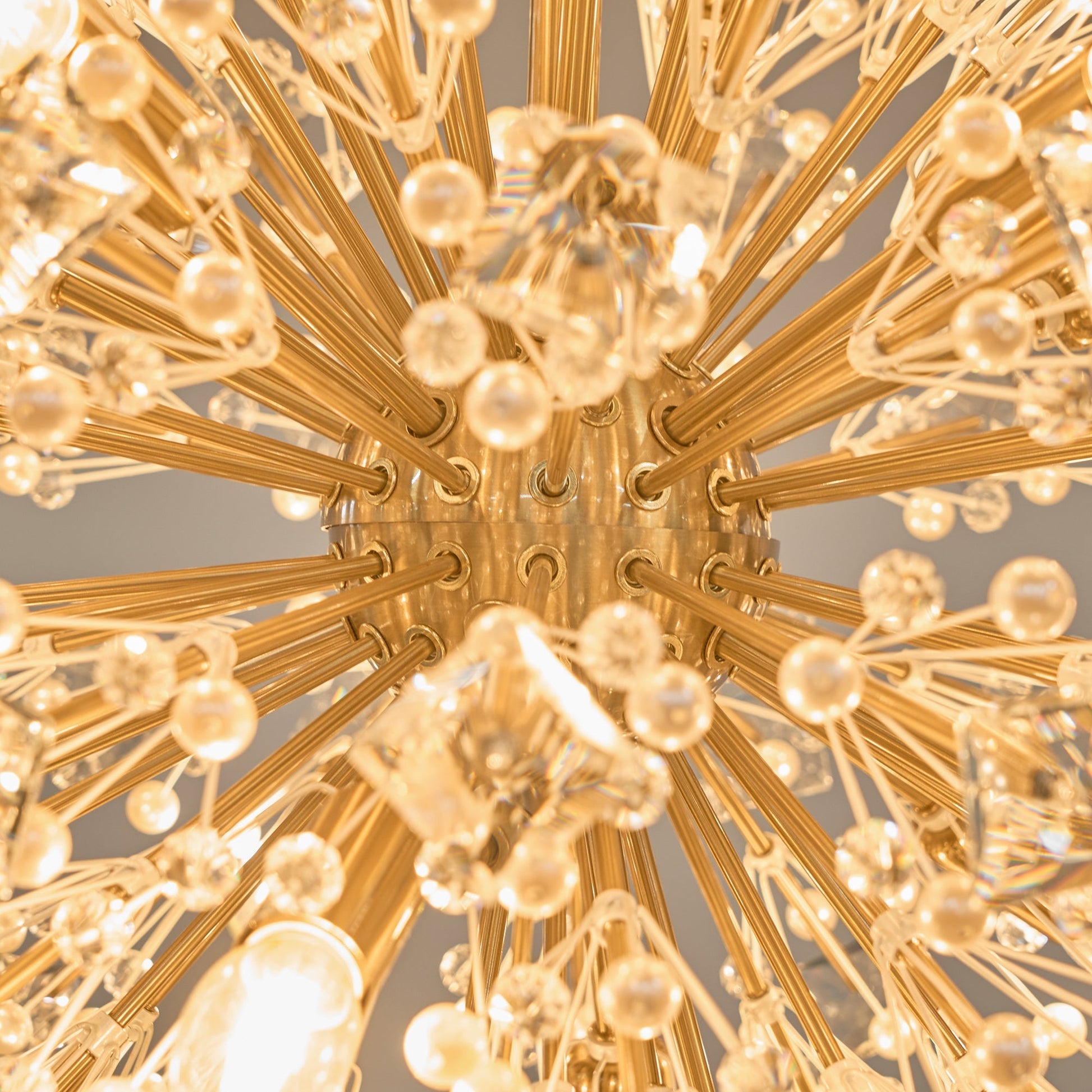Zene Chandelier Dickinson Gold Crystal Starburst-Neutral Decor