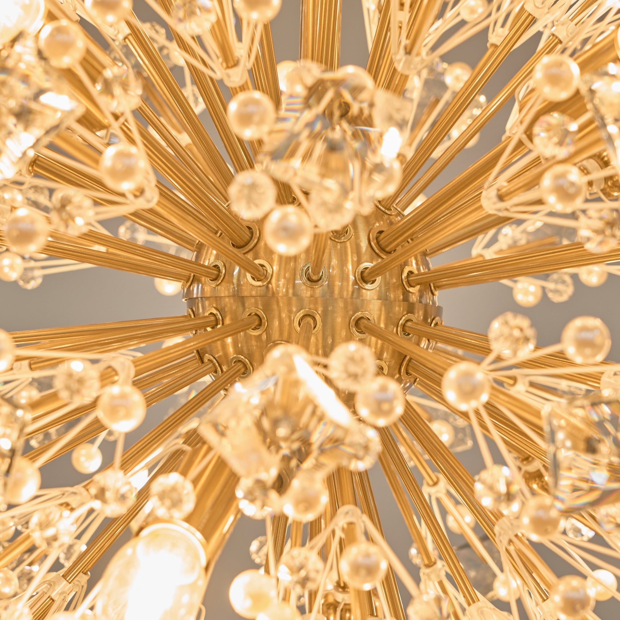 Zene Chandelier Dickinson Gold Crystal Starburst-Neutral Decor