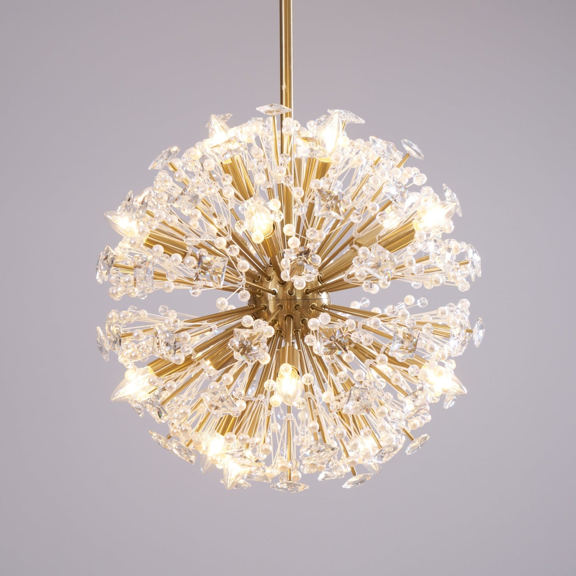 Zene Chandelier Dickinson Gold Crystal Starburst-Neutral Decor