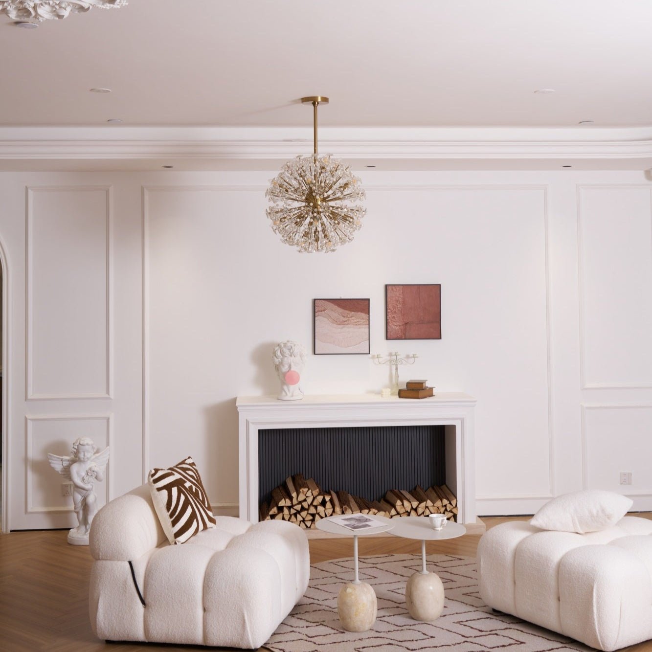 Zene Chandelier Dickinson Gold Crystal Starburst-Neutral Decor