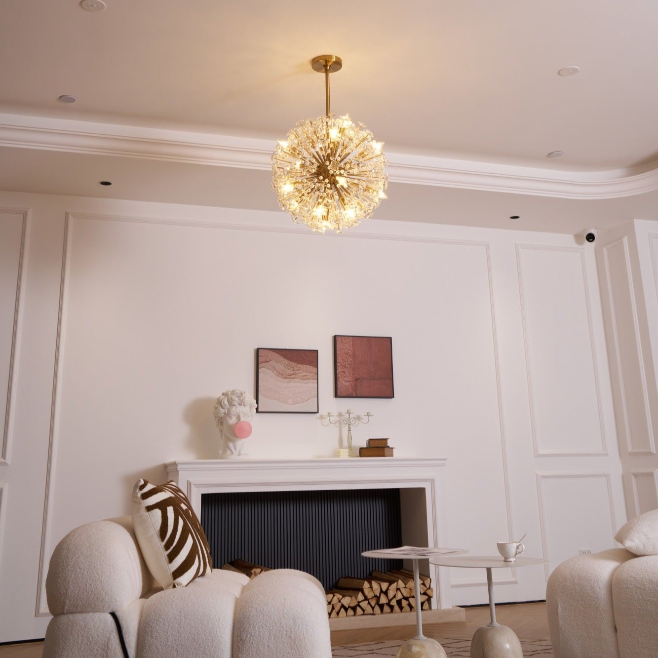 Zene Chandelier Dickinson Gold Crystal Starburst-Neutral Decor