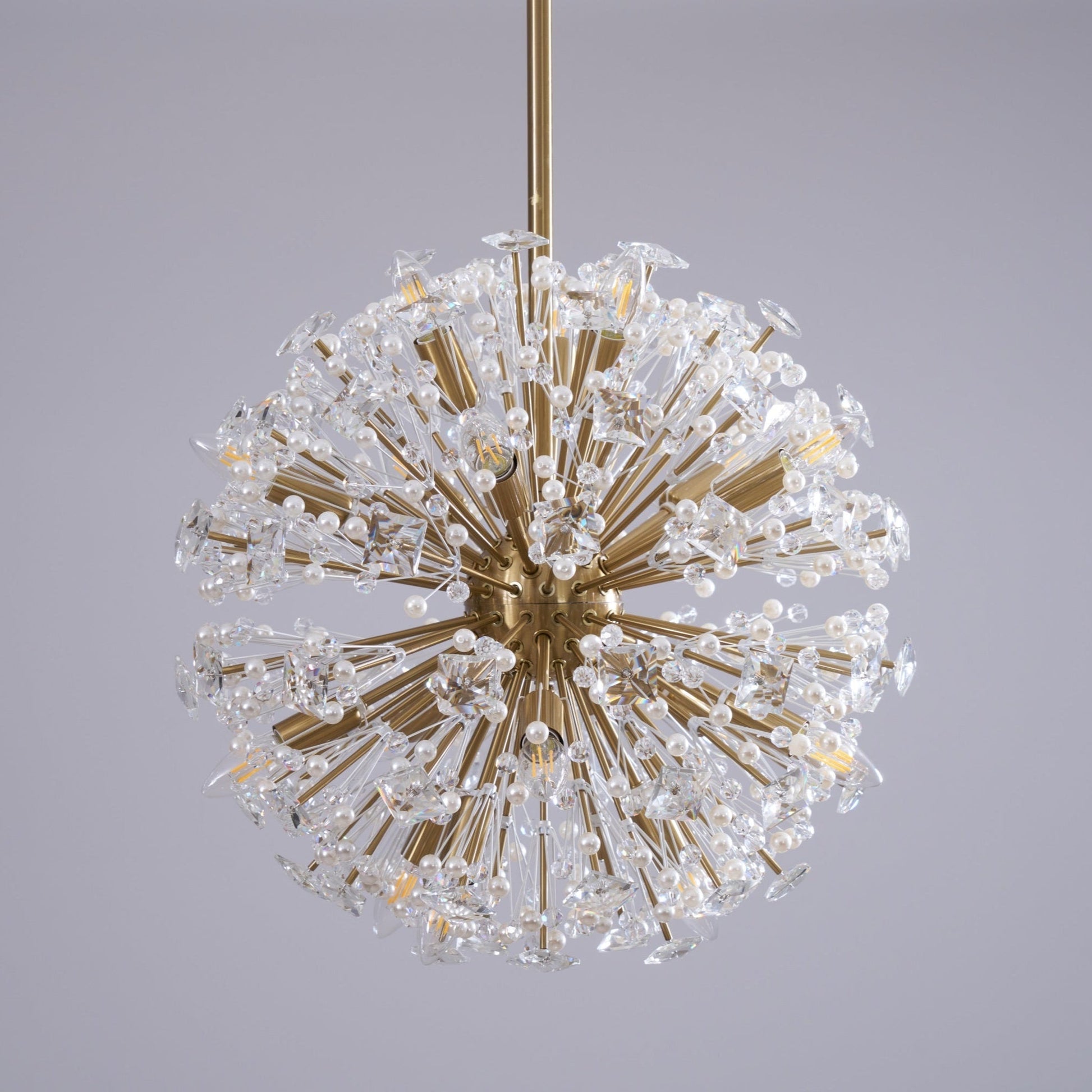 Zene Chandelier Dickinson Gold Crystal Starburst-Neutral Decor