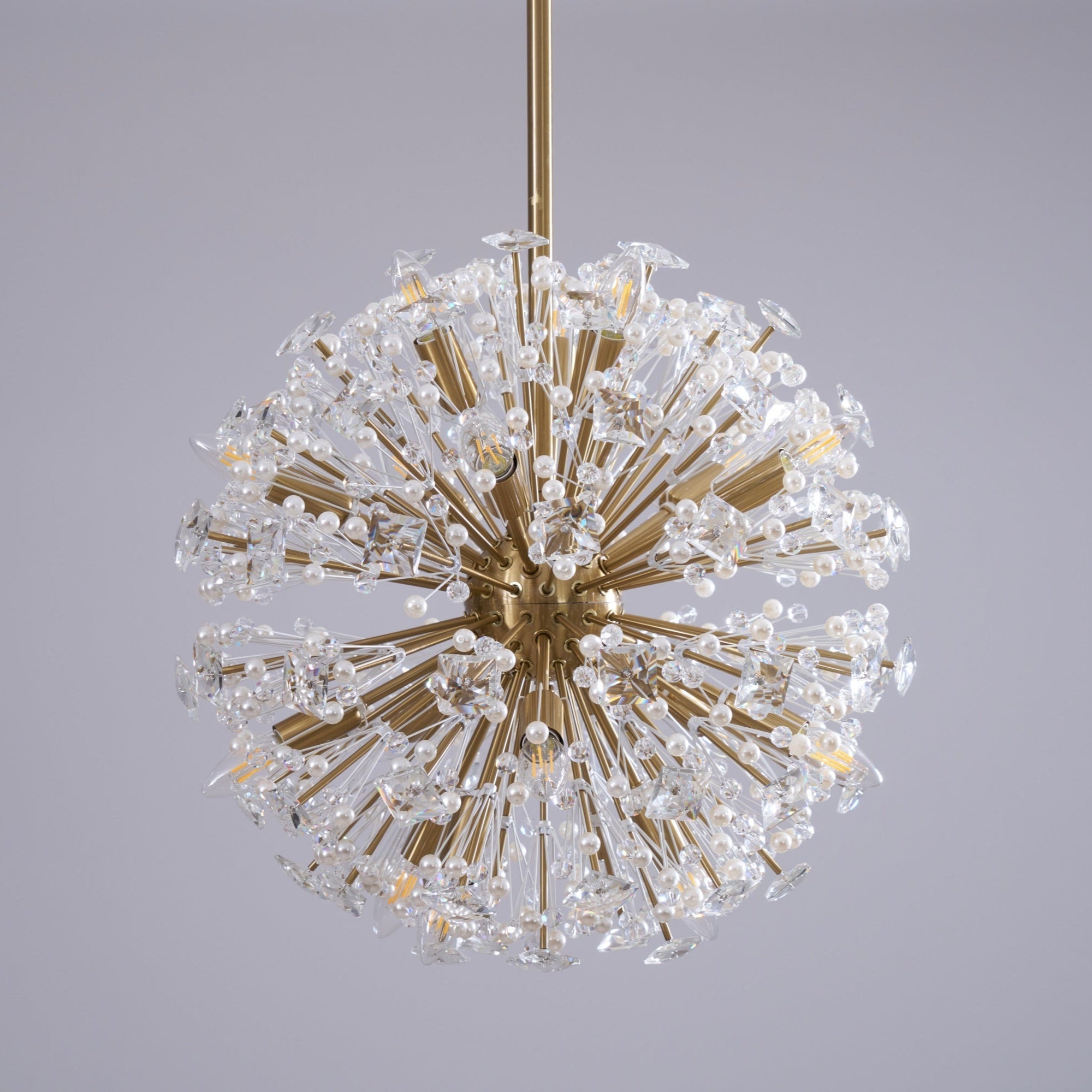 Zene Chandelier Dickinson Gold Crystal Starburst-Neutral Decor
