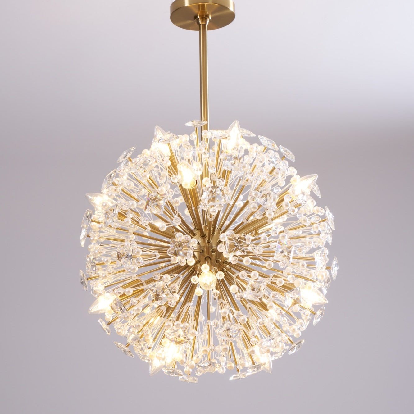 Zene Chandelier Dickinson Gold Crystal Starburst-Neutral Decor