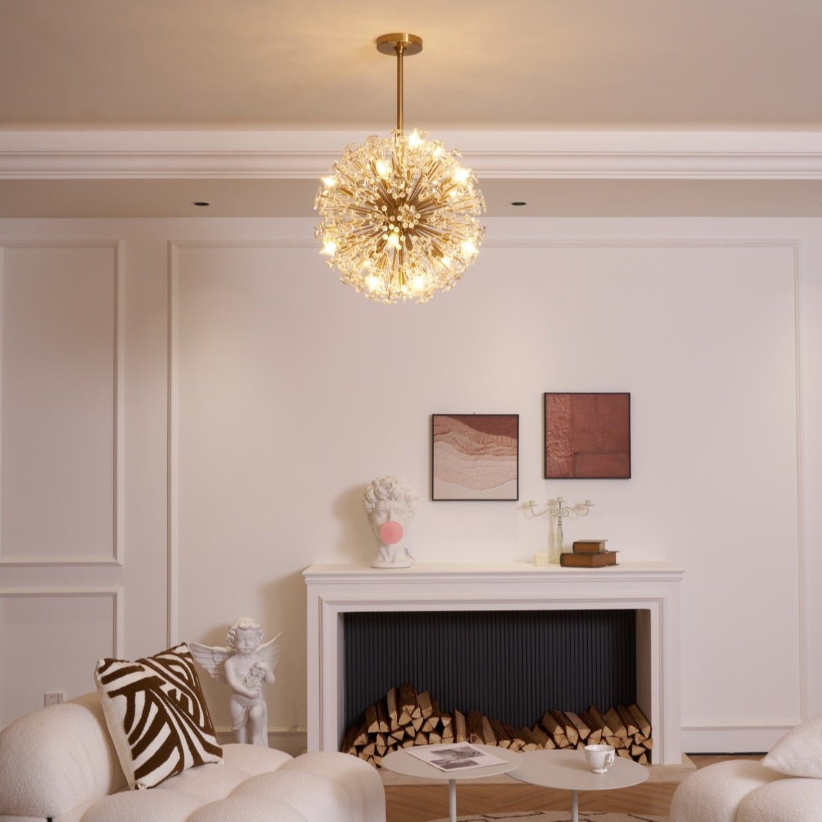 Zene Chandelier Dickinson Gold Crystal Starburst-Neutral Decor